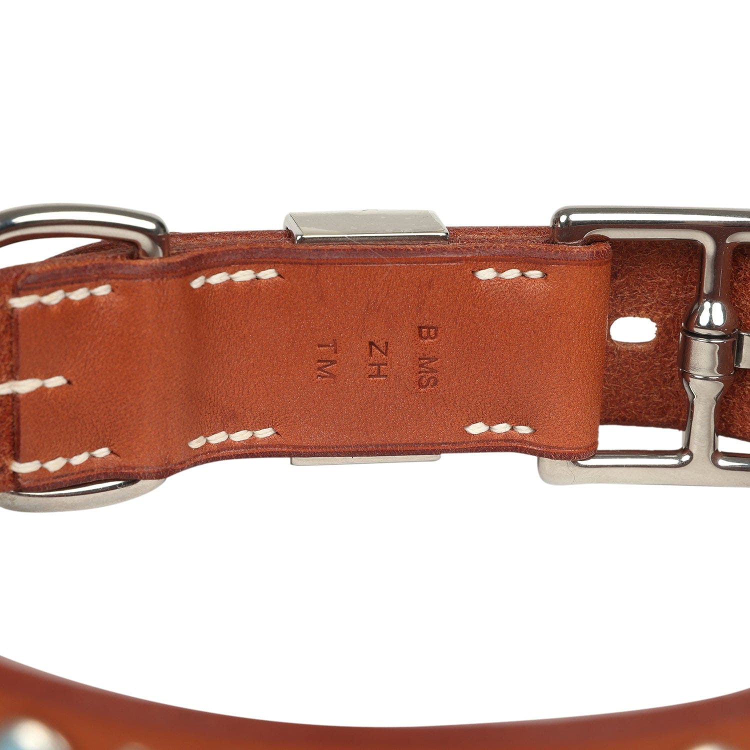 Hermes Custom Multicolored Swarovski Crystal Hermes Etriviere III Dog Collar Small Dark Irish Vache Bridle Sterling Silver