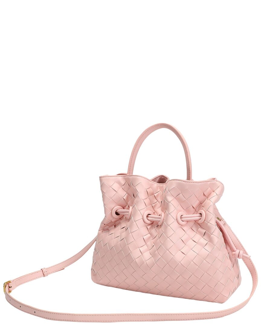 Tiffany & Fred Paris Hand - Woven Leather Drawstring Satchel