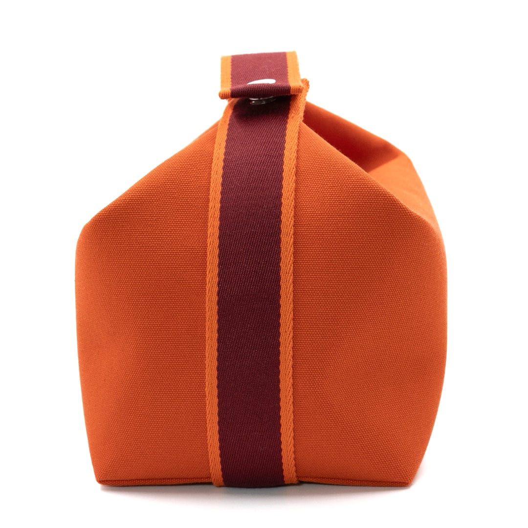 Hermès Bride - a - Brac Large Case in Orange Feu Canvas with Embroidered H Logo
