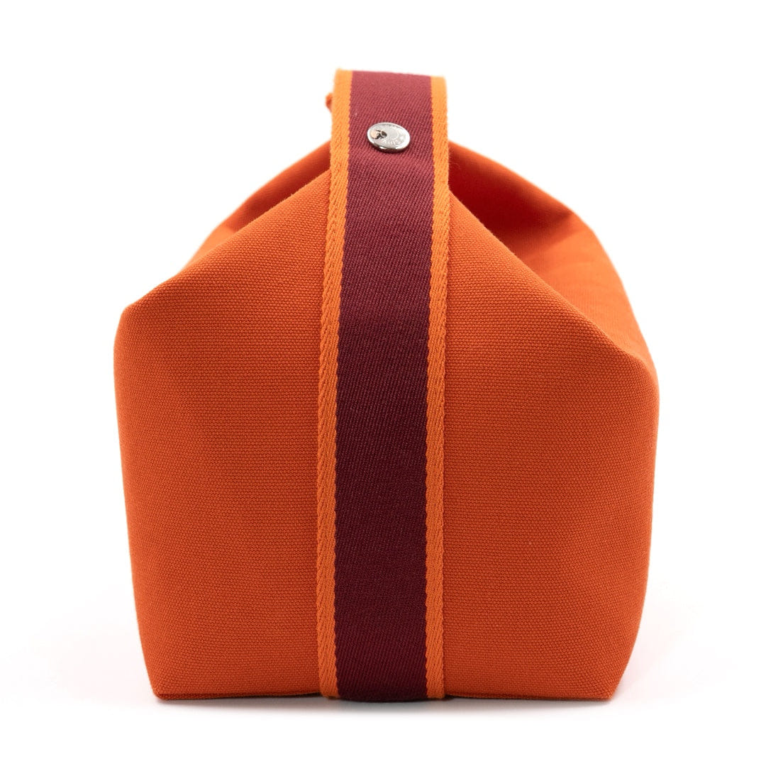 Hermès Bride - a - Brac Large Case in Orange Feu Canvas with Embroidered H Logo