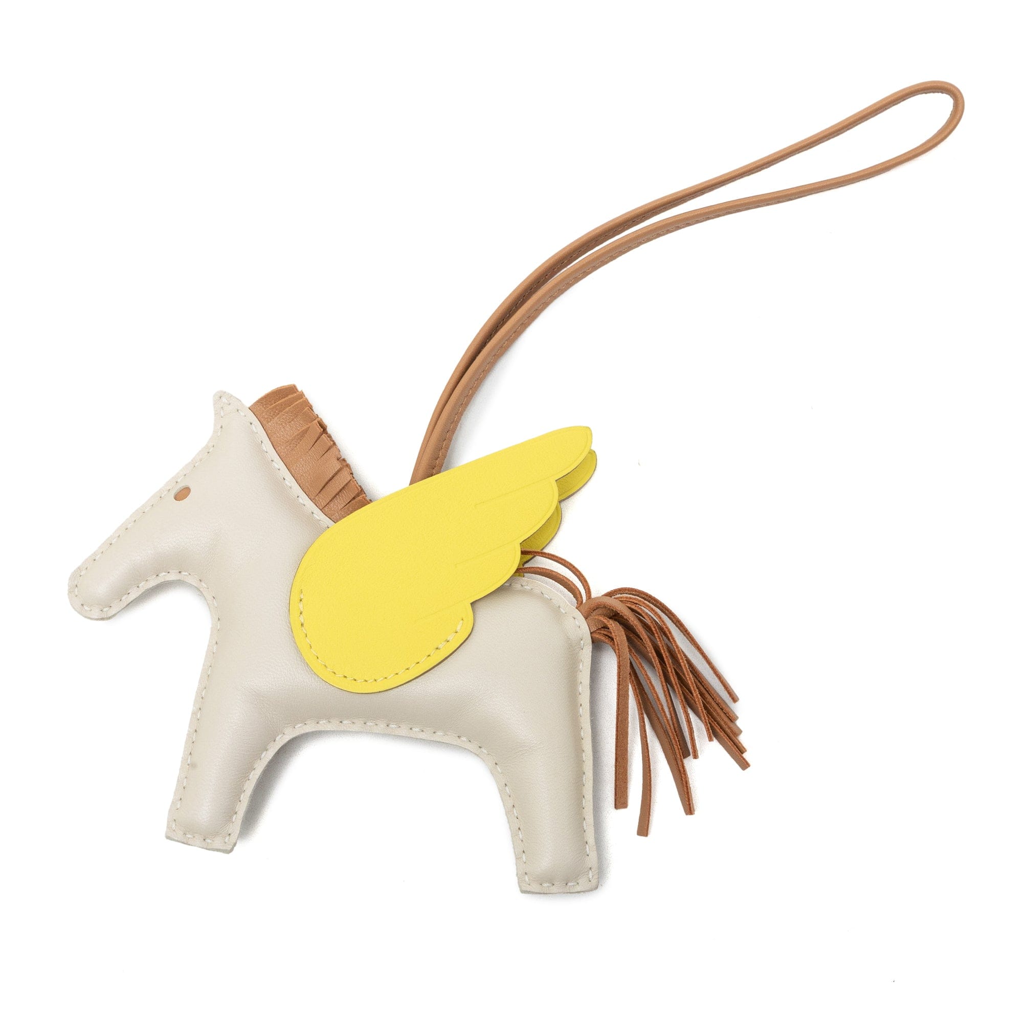 Hermès Milo Lambskin and Swift Grigri Rodeo Pegase Bag Charm MM