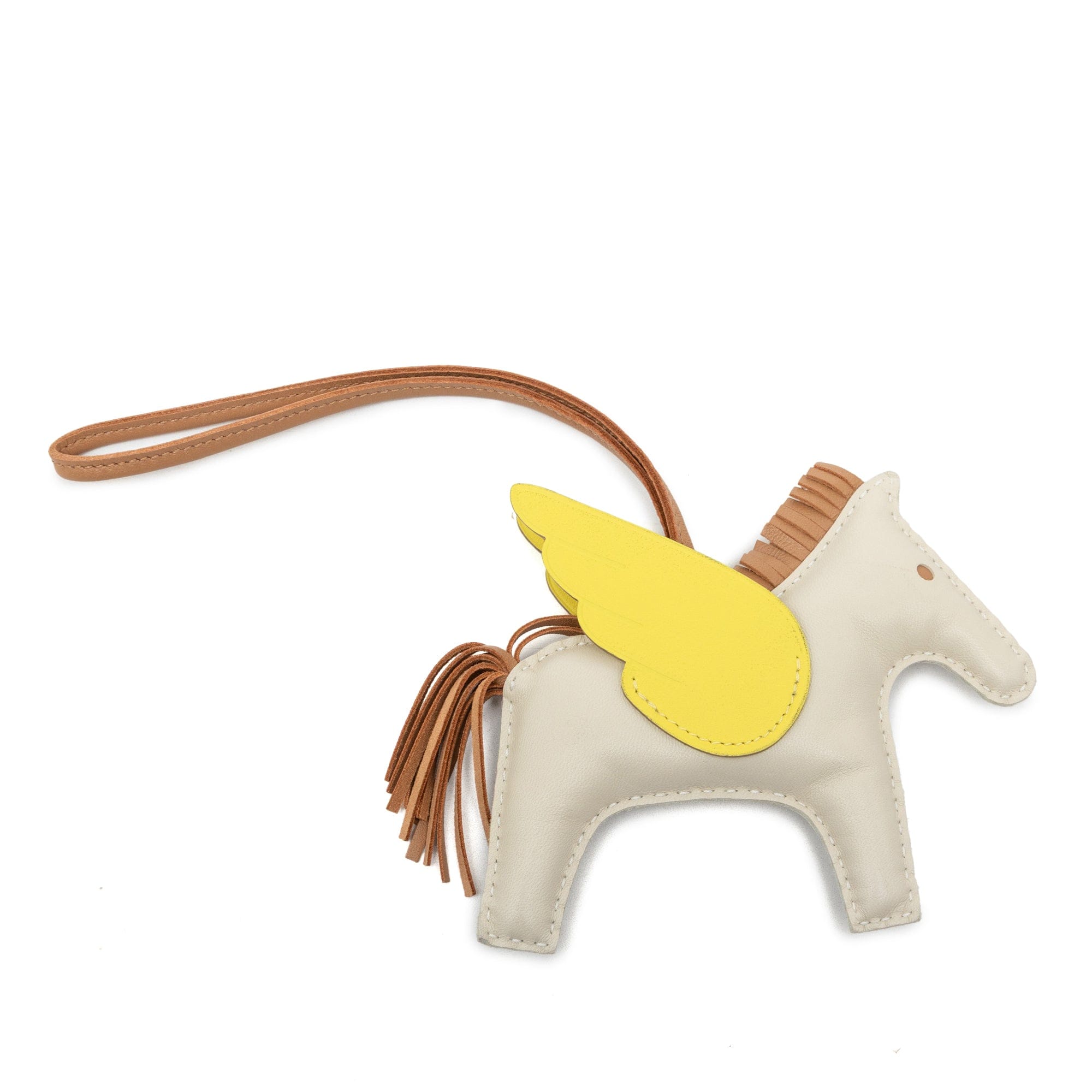 Hermès Milo Lambskin and Swift Grigri Rodeo Pegase Bag Charm MM