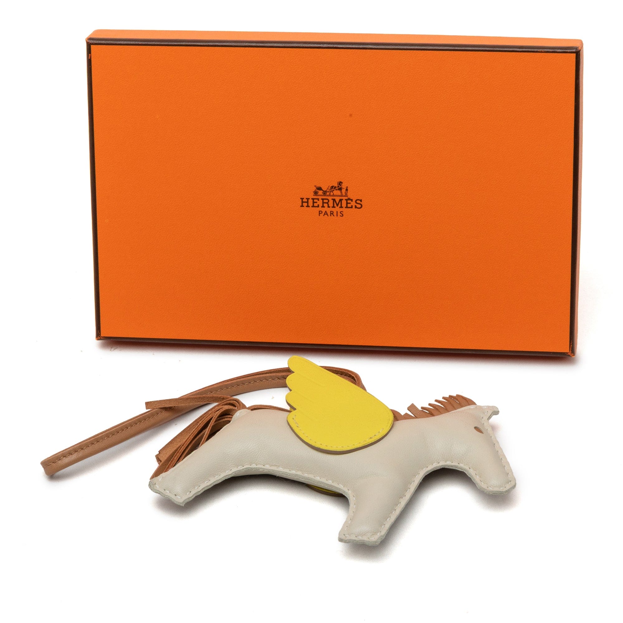 Hermès Milo Lambskin and Swift Grigri Rodeo Pegase Bag Charm MM