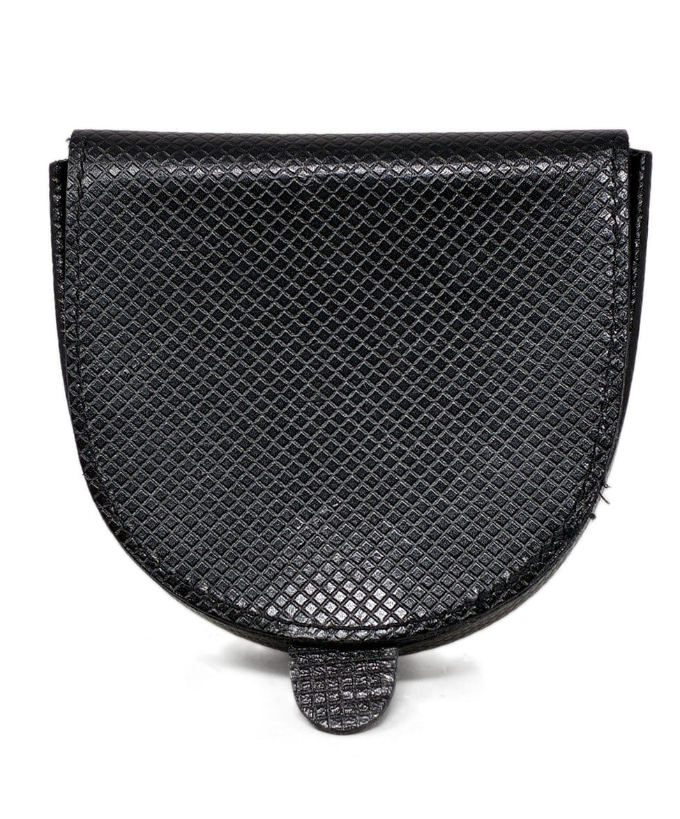 Bottega Veneta Black Leather Change Purse