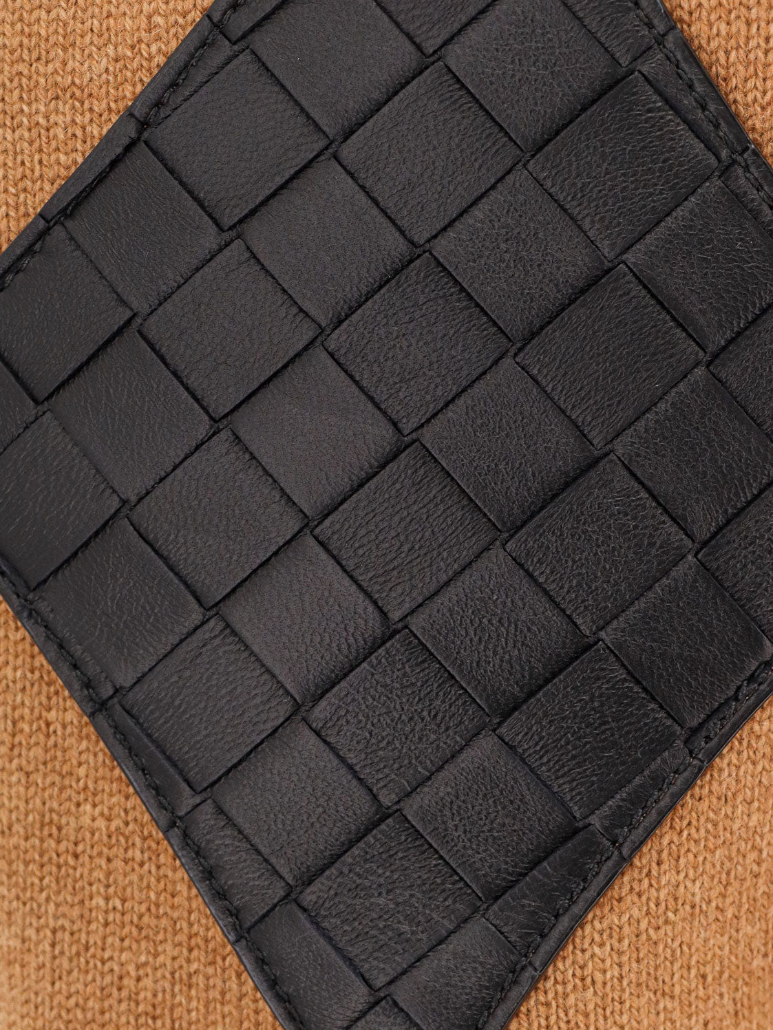 Bottega Veneta Cashmere cardigan with intrecciato iconic motif leather details