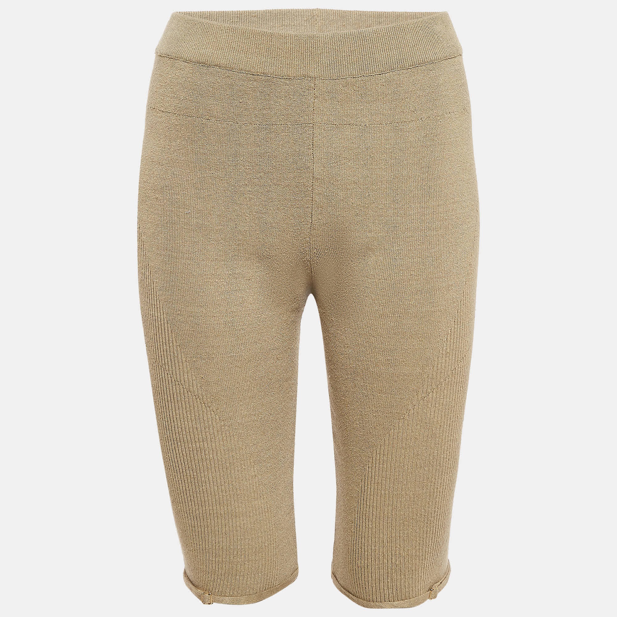 Jacquemus Khaki Green Linen Blend Knit Sierra Shorts