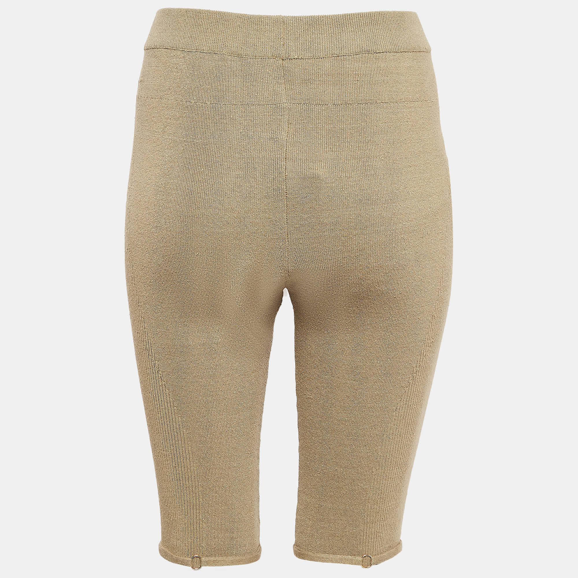 Jacquemus Khaki Green Linen Blend Knit Sierra Shorts