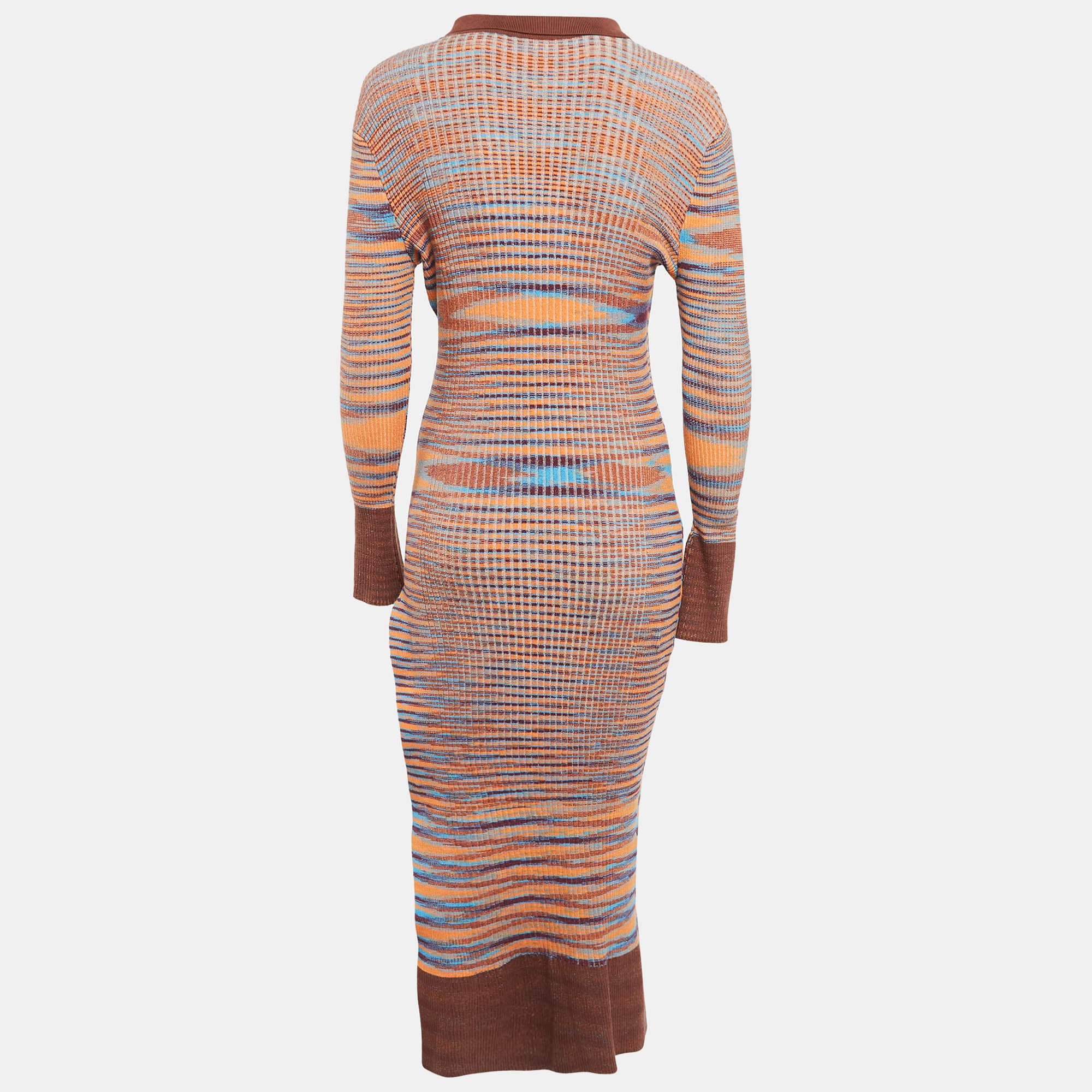Jacquemus Brown Rib Knit La Robe Zucca Midi Dress