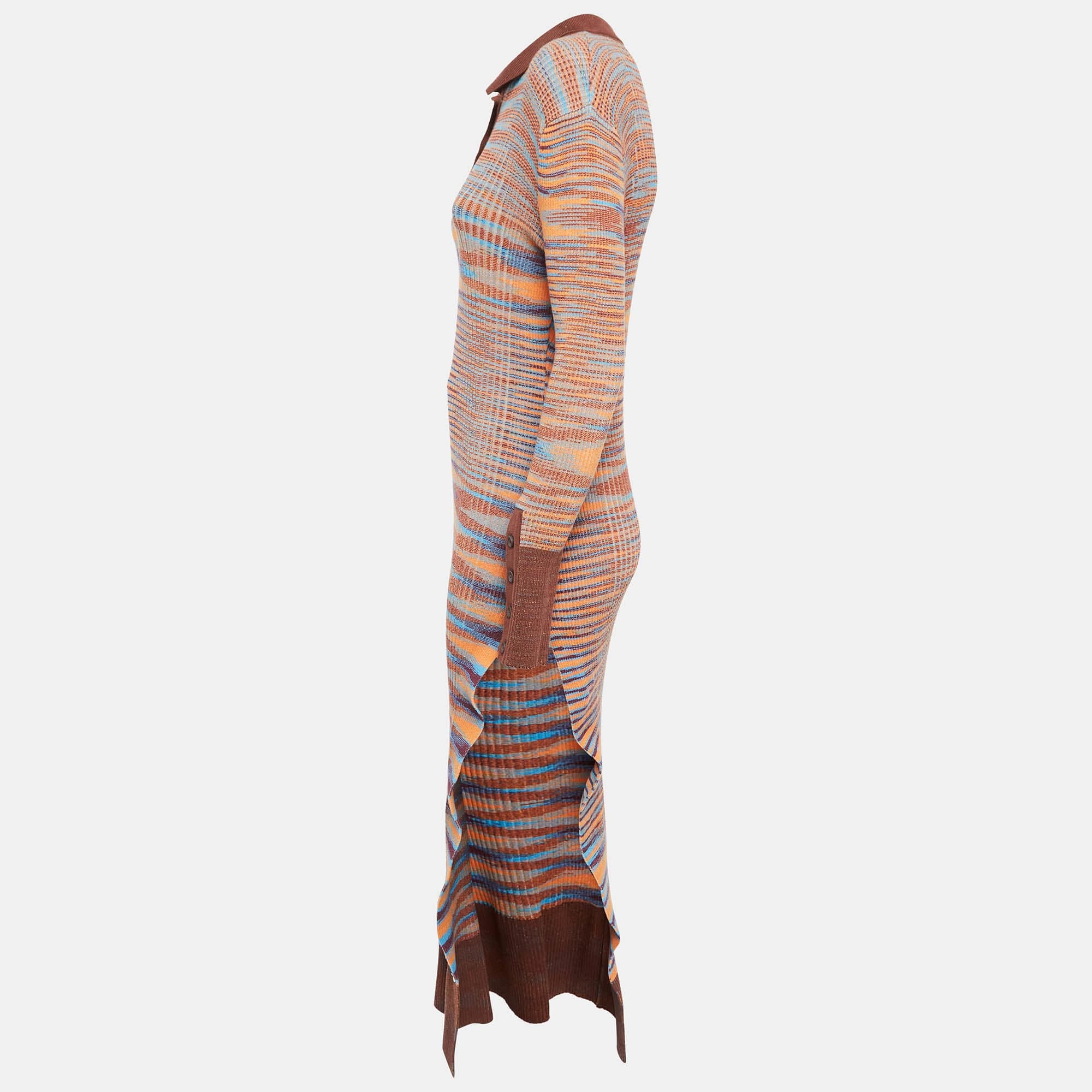 Jacquemus Brown Rib Knit La Robe Zucca Midi Dress
