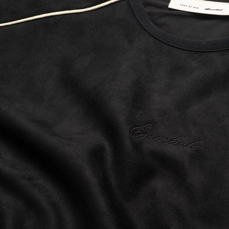 Fear Of God Essentials Suede Fleece Signature Modern Crewneck - Vintage Black