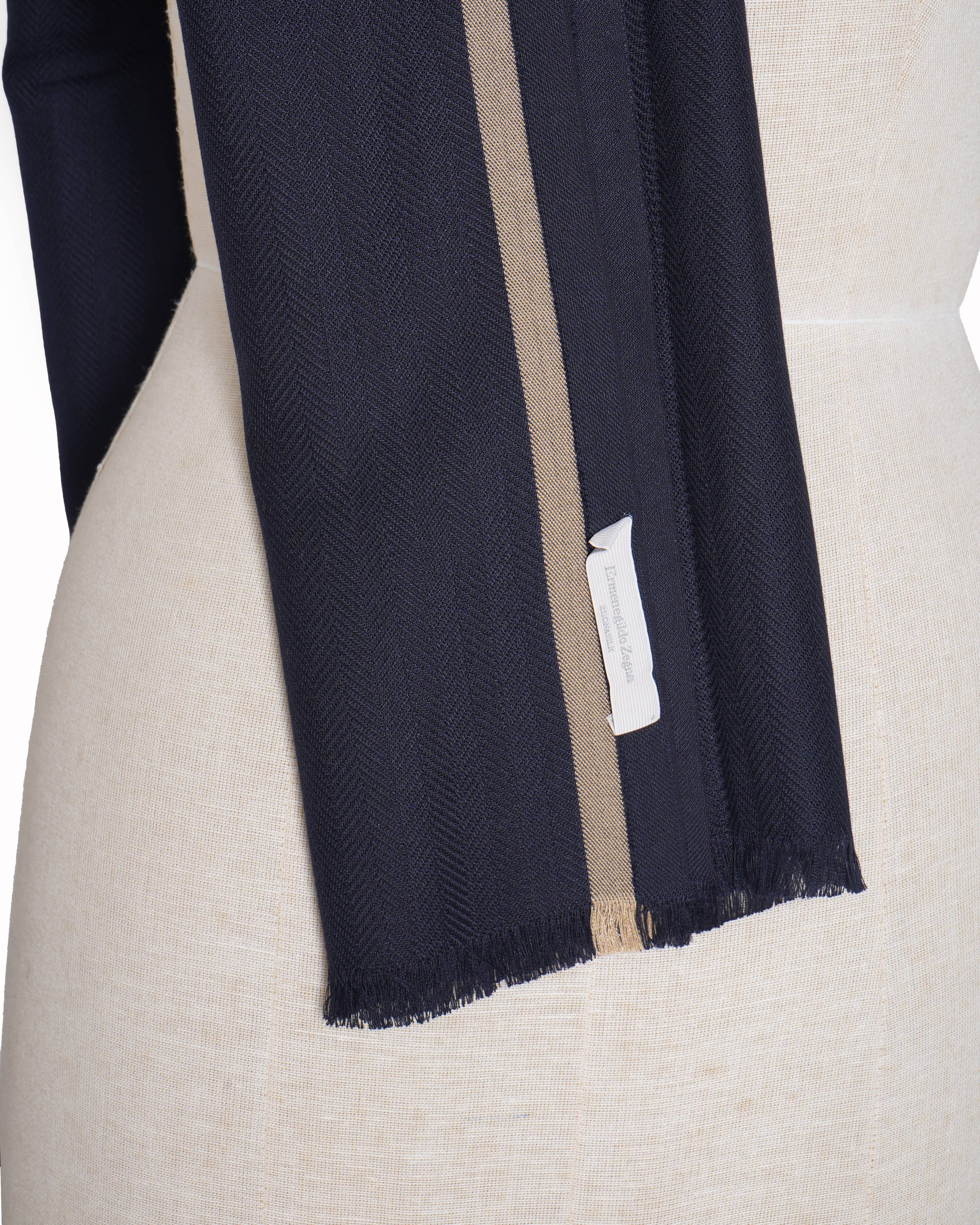 Zegna Ermenegildo Zegna Blue silk scarf