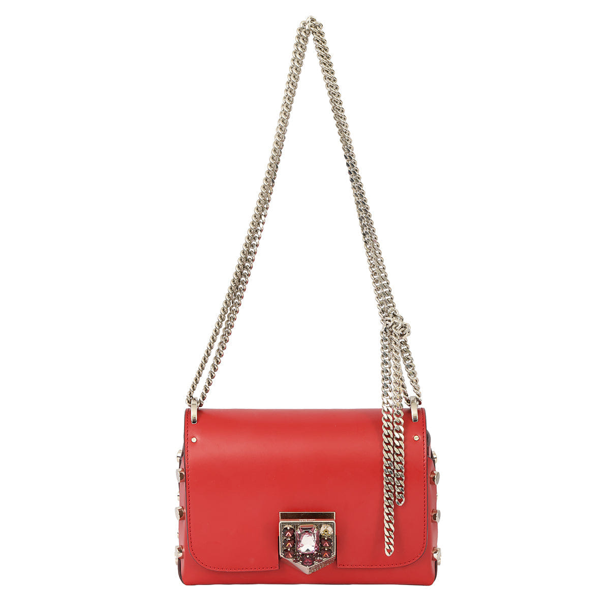 JIMMY CHOO CHAIN STRAP CONVERTIBLE HOBO SHOULDER BAG