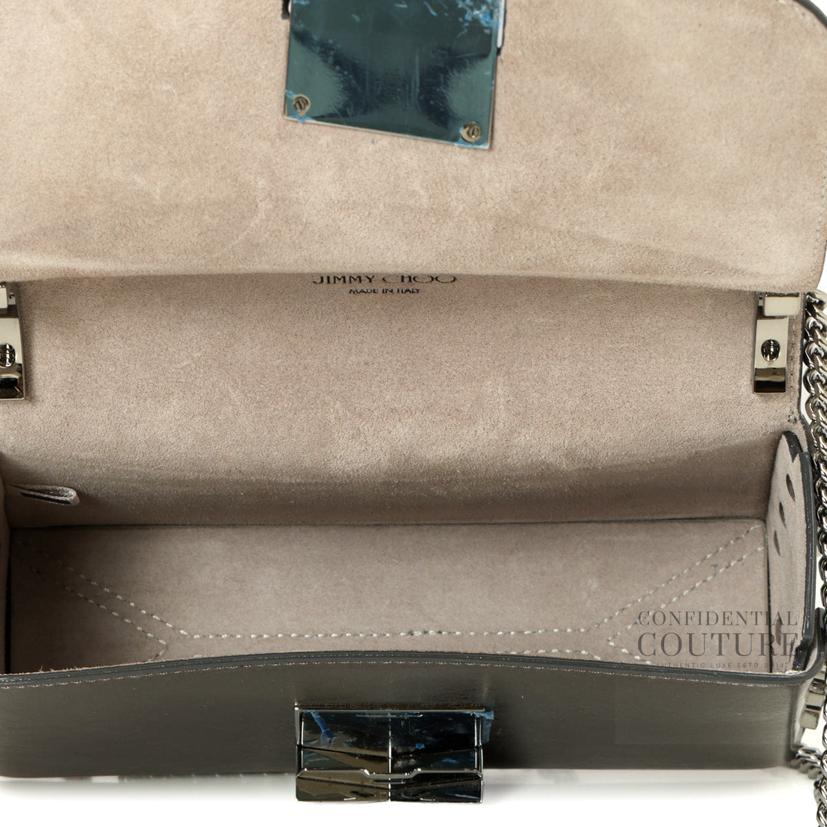 Jimmy Choo Lockett Petite Eez Anthracite With Crystal Lock Bag