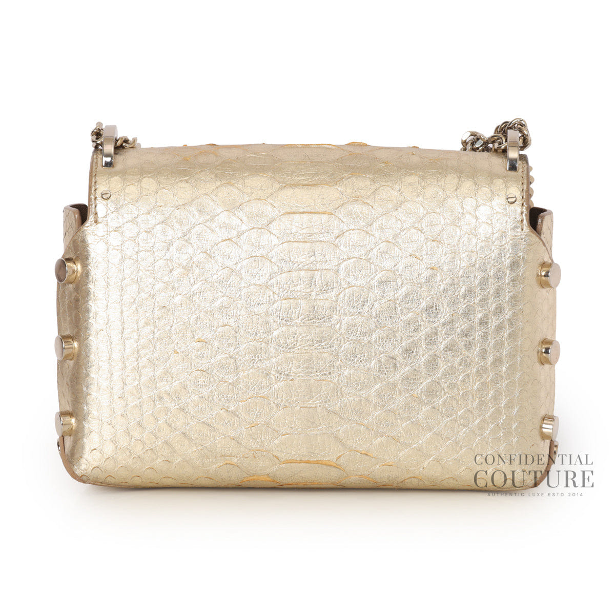 Jimmy Choo Lockett Petite Light Gold Python Bag