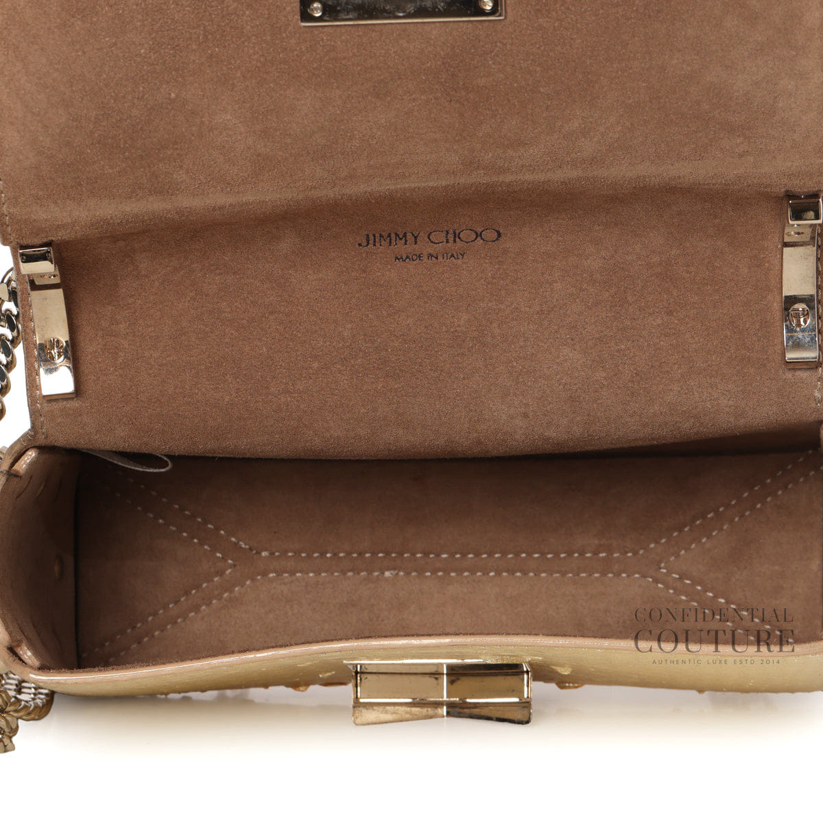 Jimmy Choo Lockett Petite Light Gold Python Bag