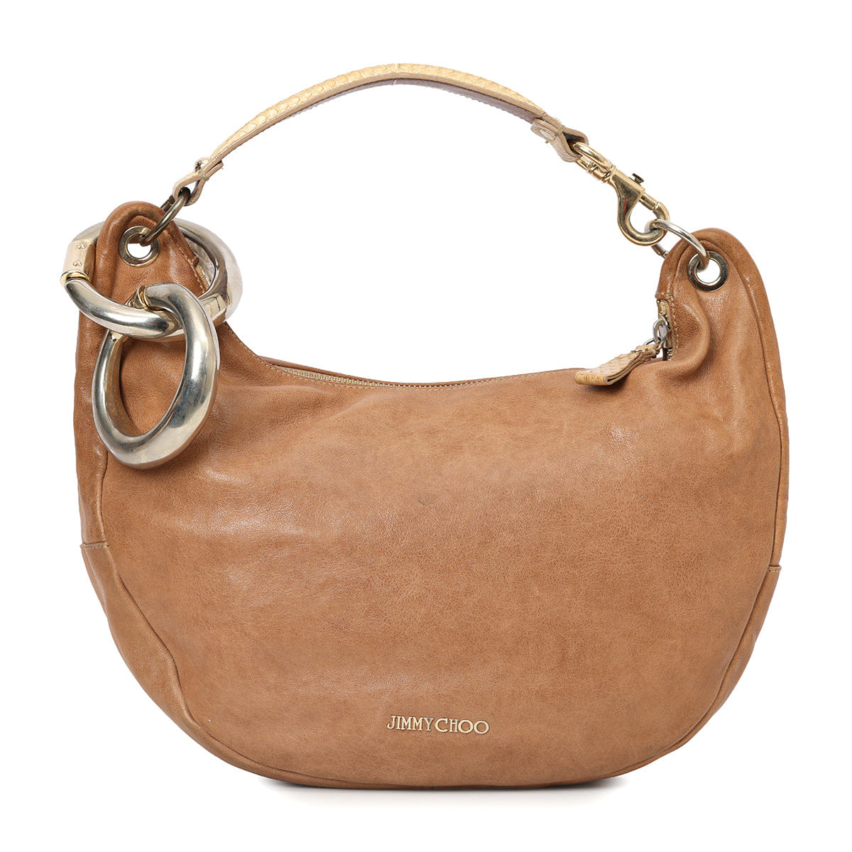 Jimmy Choo Tan Python Handle Sky Shoulder Bag