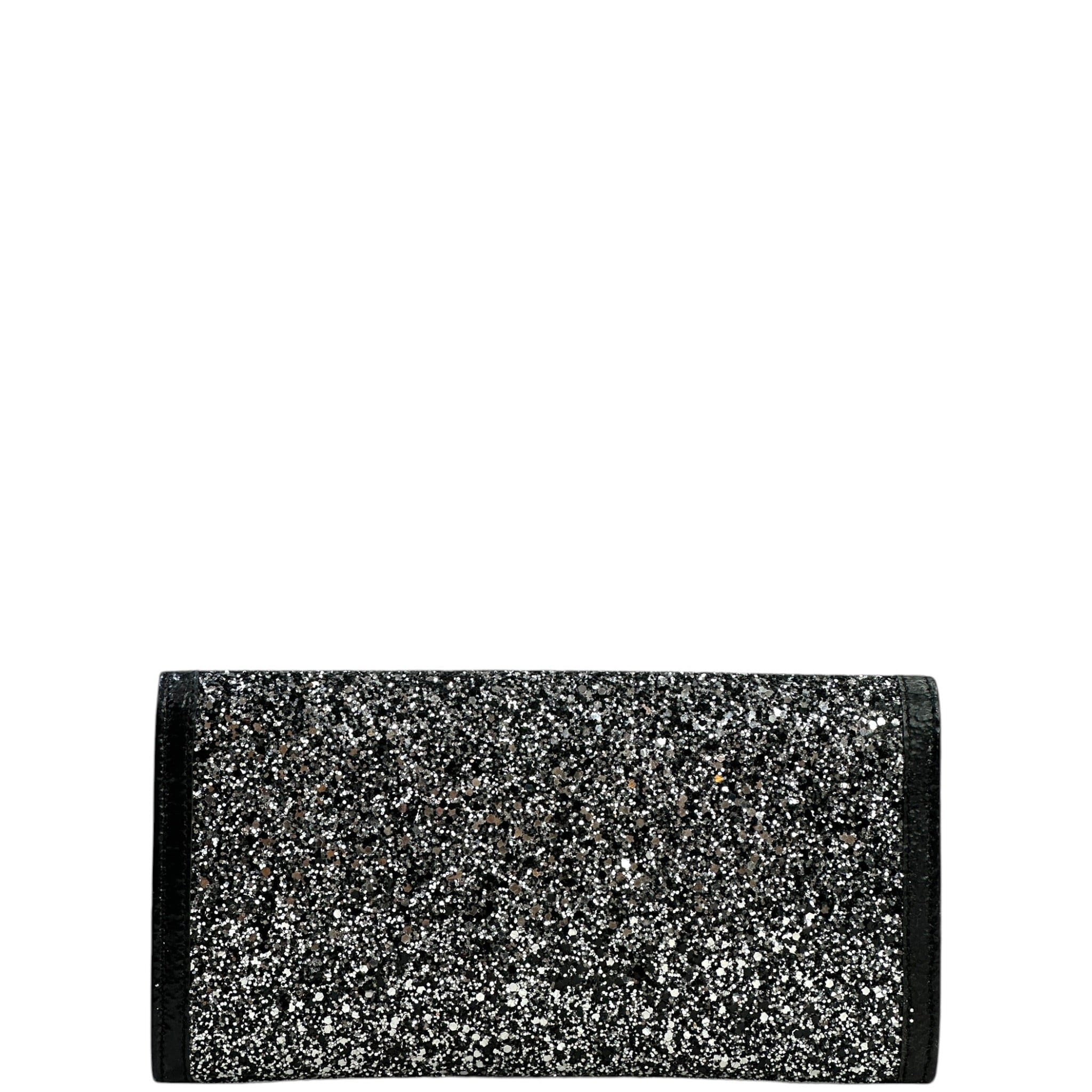 Jimmy Choo Flap Cluth Black/Grey Glitter