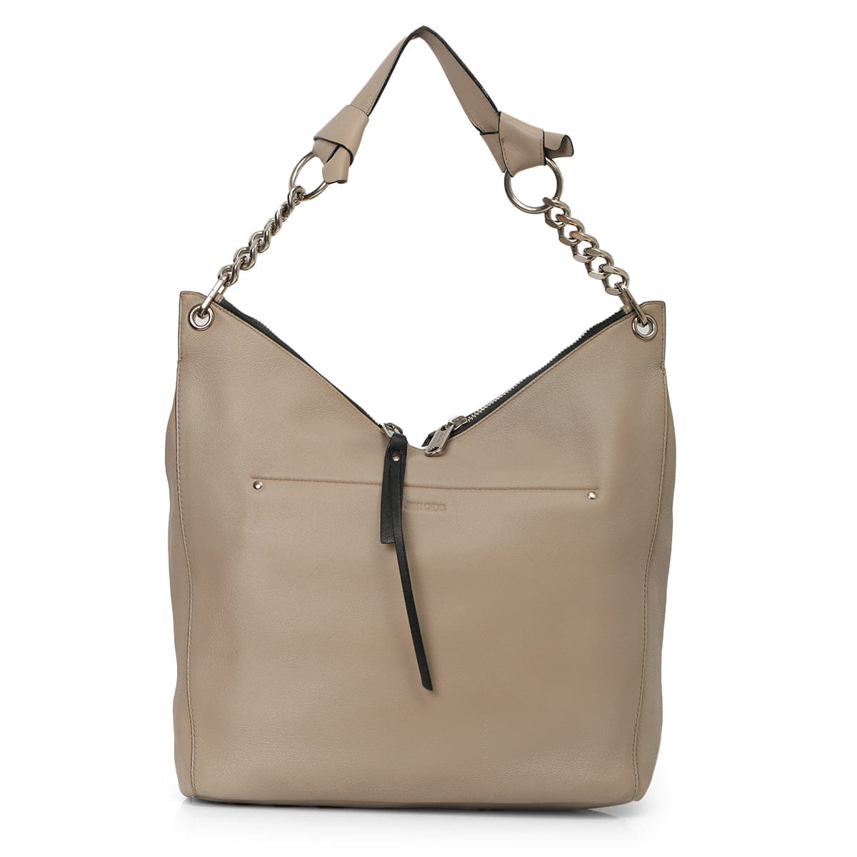 Jimmy Choo Chain Link Leather Hobo Bag One Size
