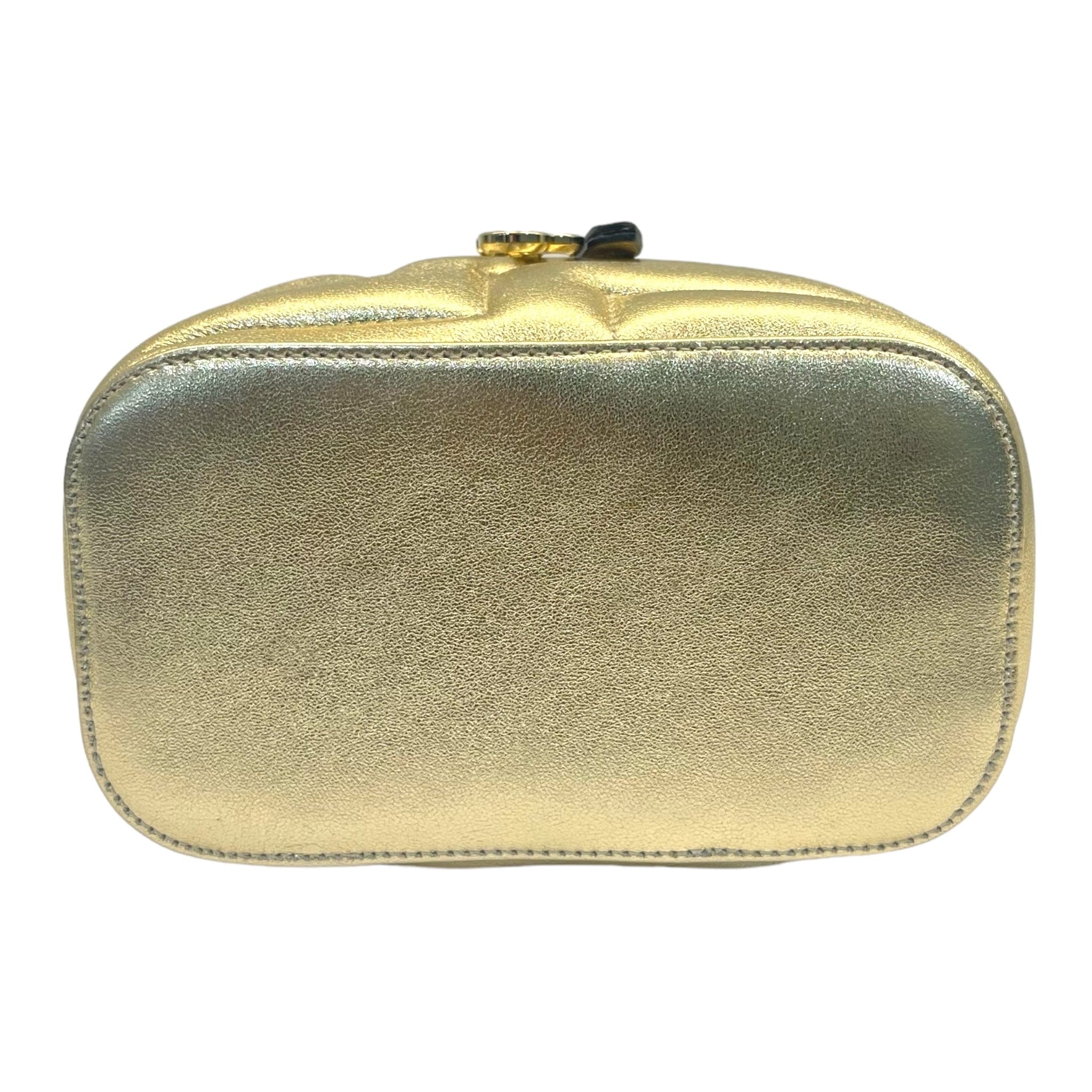 Jimmy Choo Gold Quilted Nappa Leather Vanity Case
