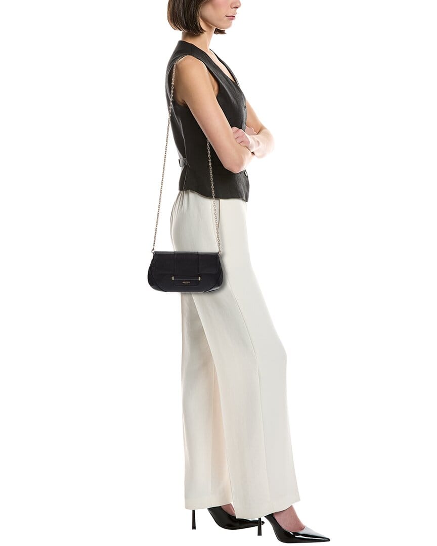 Jimmy Choo Bar Leather Wallet On Chain