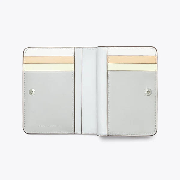 Tory Burch Robinson Pebbled Bi - Fold Wallet Light Granite