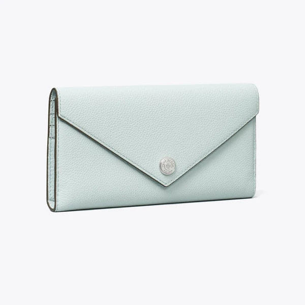 Tory Burch Pebbled Envelope Wallet Sea