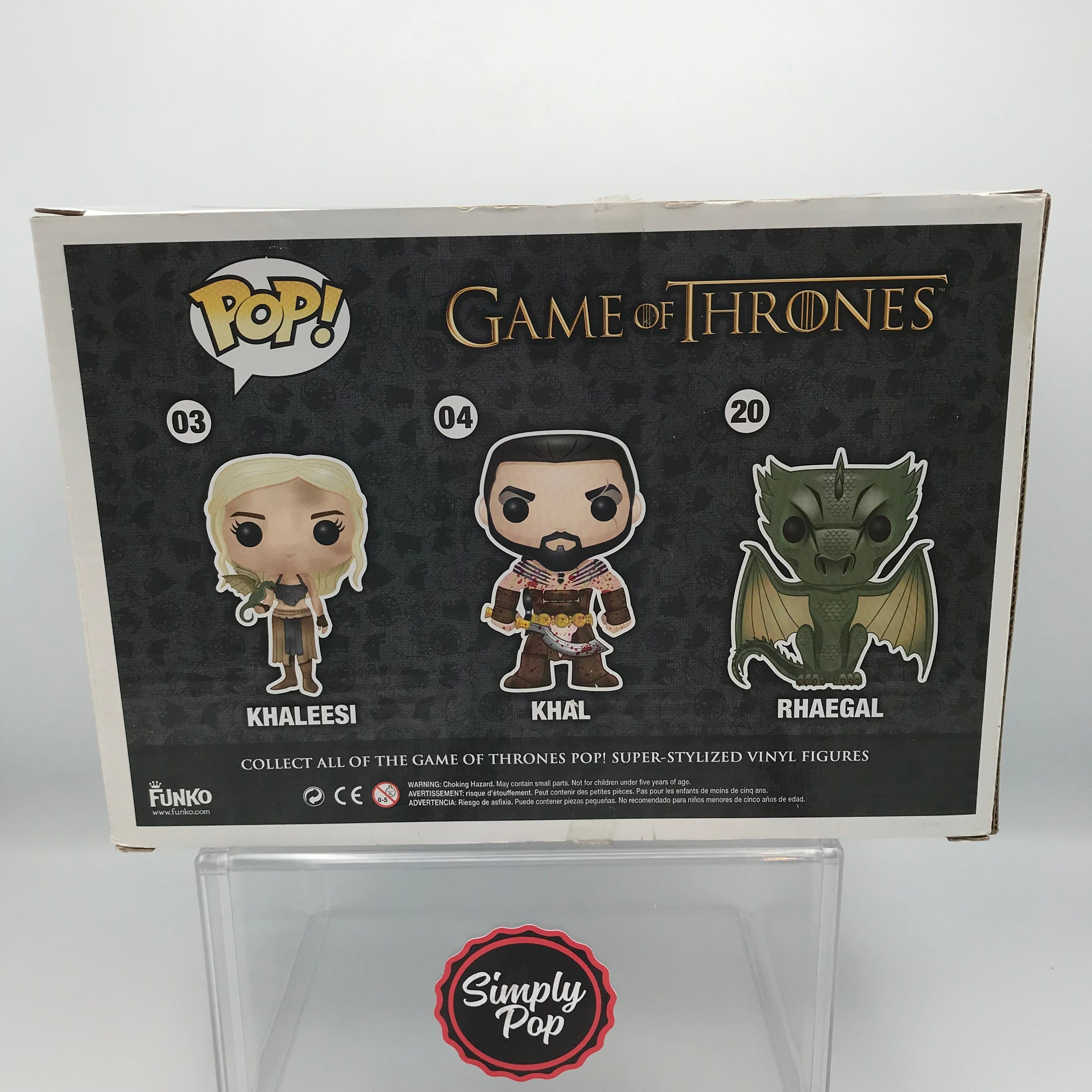 Funko Pop Khal Khaleesi & Rhaegal 3 - pack Game Of Thrones Vaulted