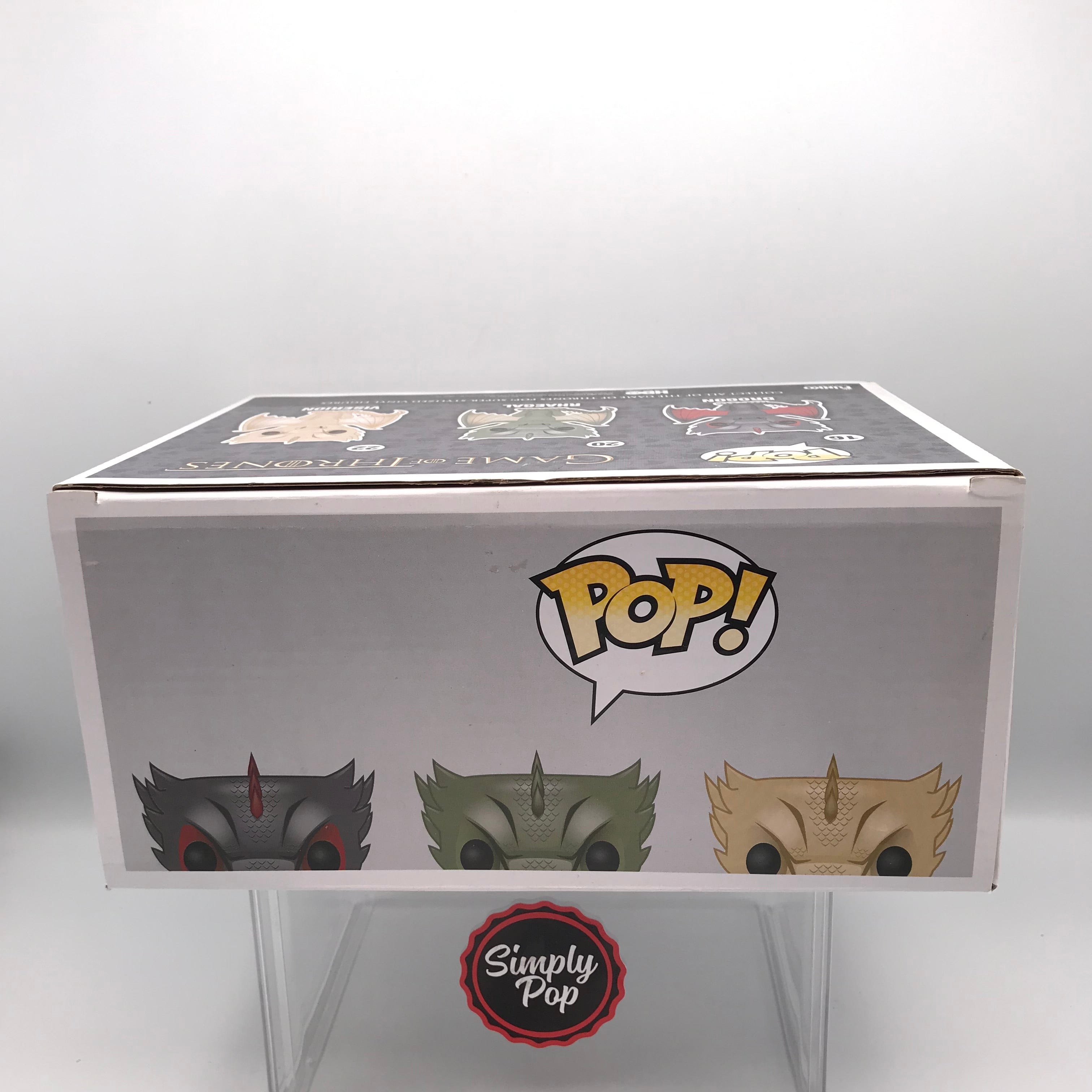 Funko Pop Drogon, Rhaegal & Viserion Dragons Metallic 3 - pack Game Of Thrones GameStop Exclusive Vaulted
