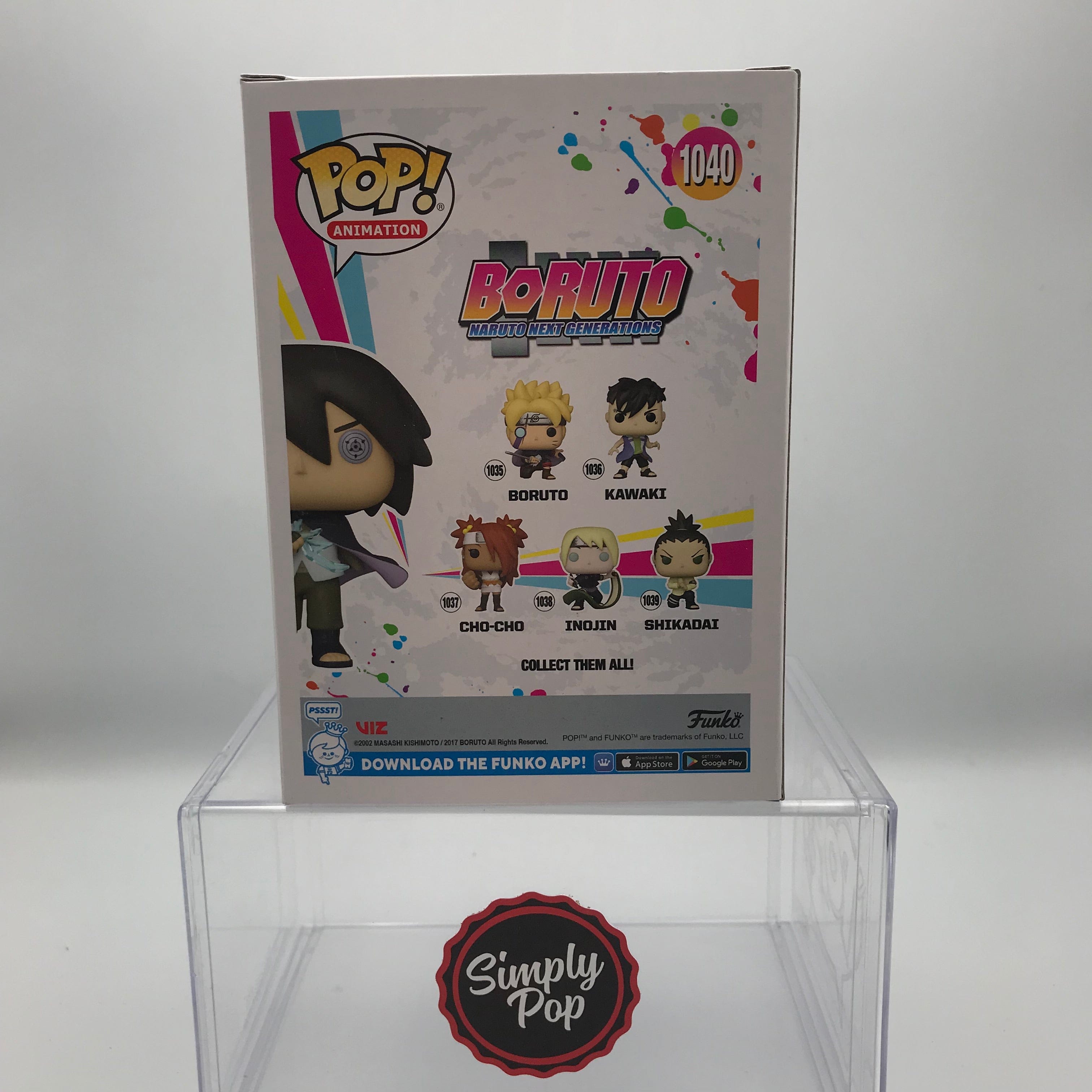 Funko Pop Sasuke #1040 Glow Chase Chalice Collectibles Exclusive Boruto