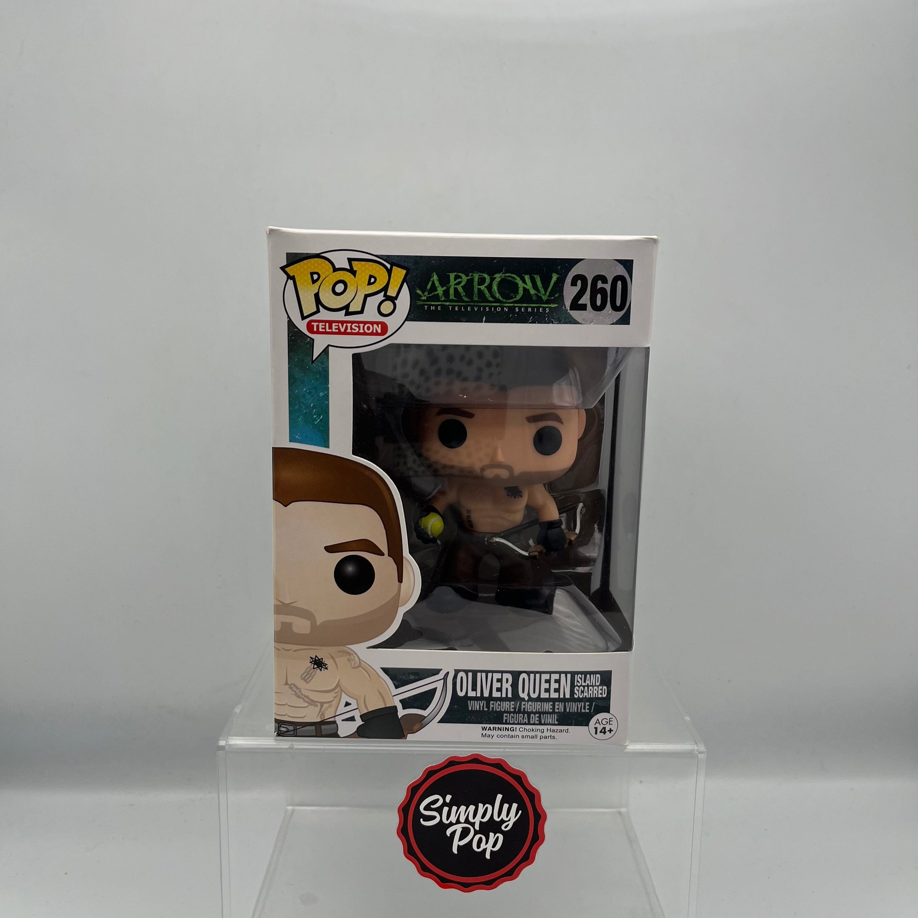 Funko Pop Oliver Queen Island Scarred #260 Arrow TV show Vaulted