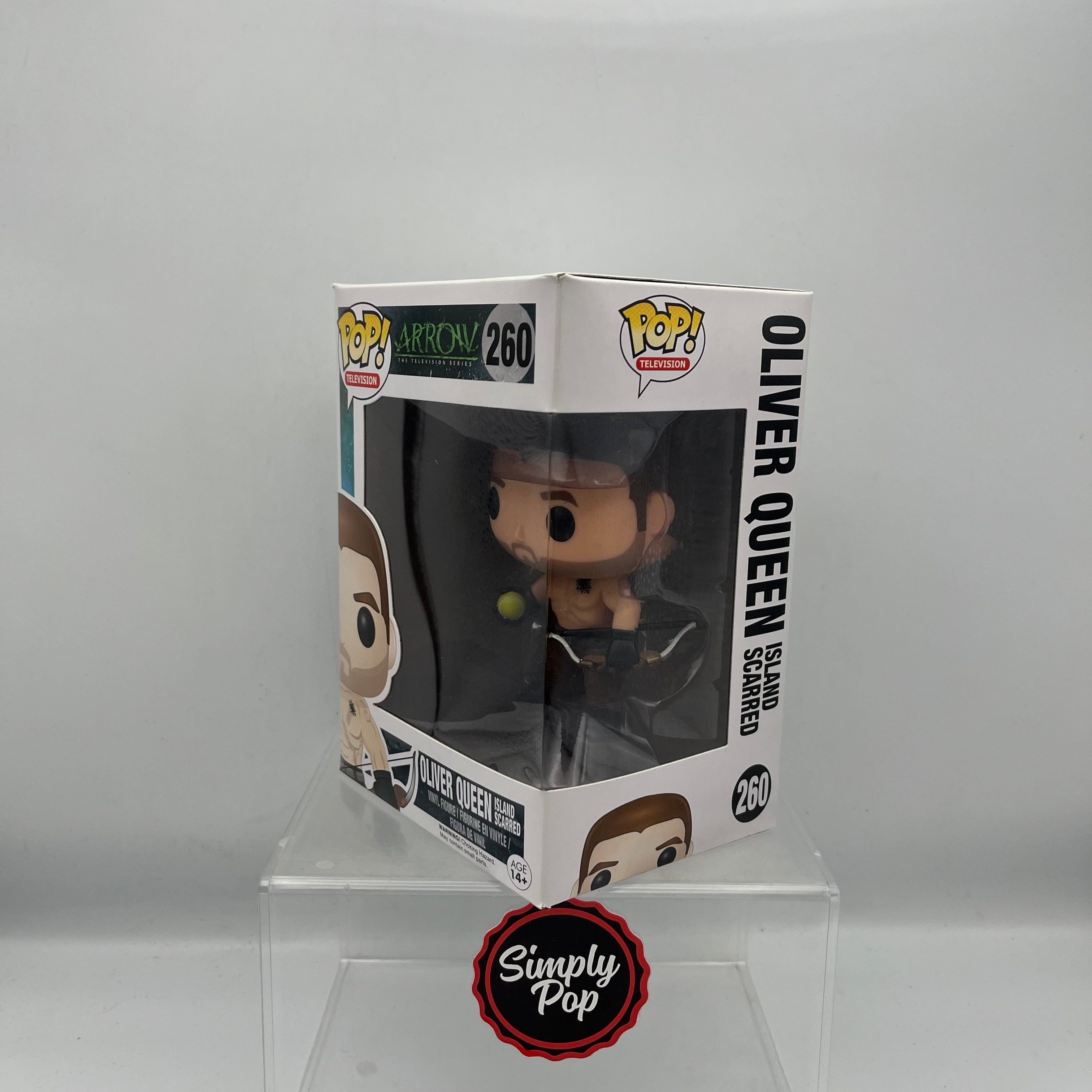 Funko Pop Oliver Queen Island Scarred #260 Arrow TV show Vaulted