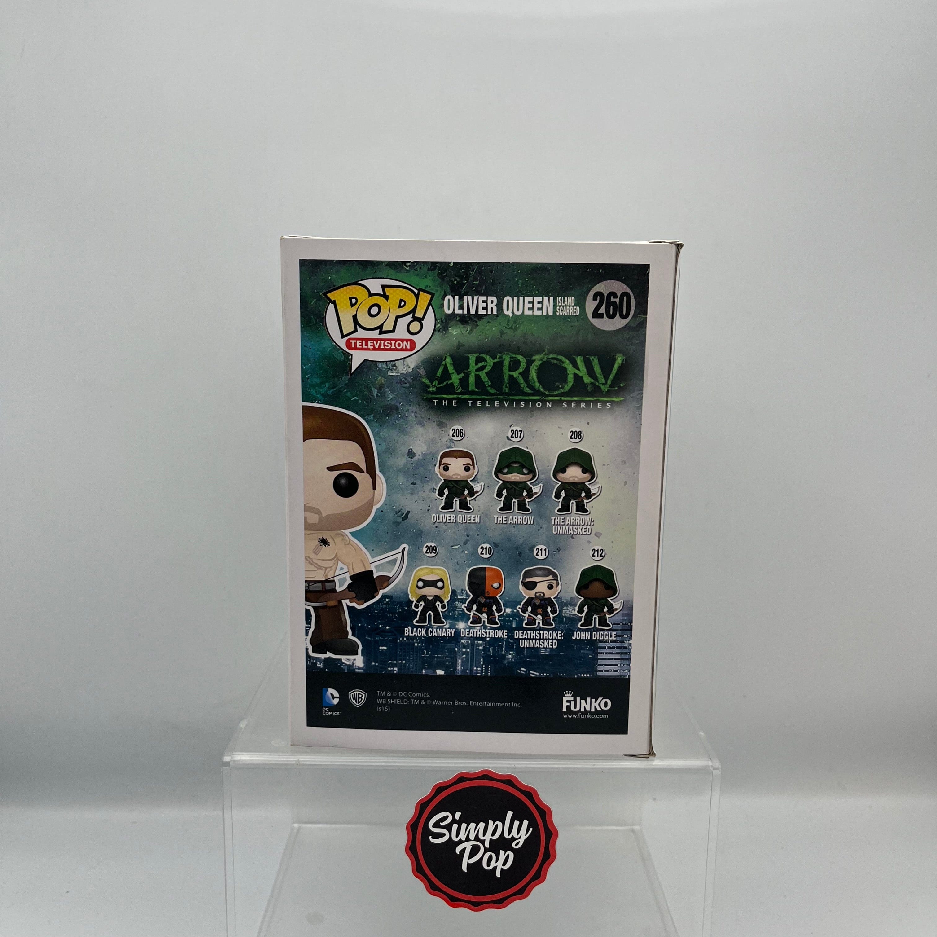 Funko Pop Oliver Queen Island Scarred #260 Arrow TV show Vaulted