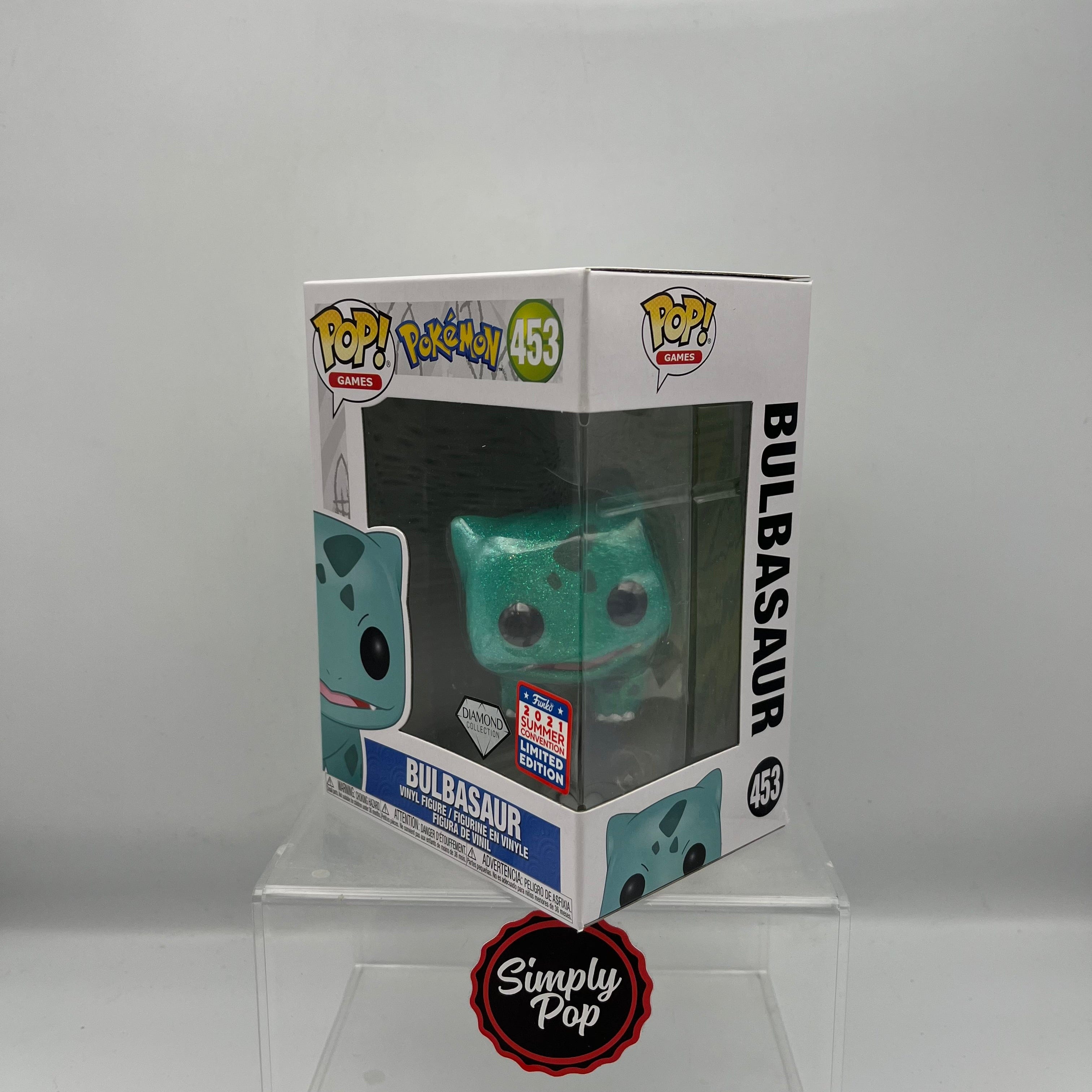 Funko Pop Bulbasaur Diamond Glitter #453 Games Pokemon 2021 SDCC Summer Convention Exclusive