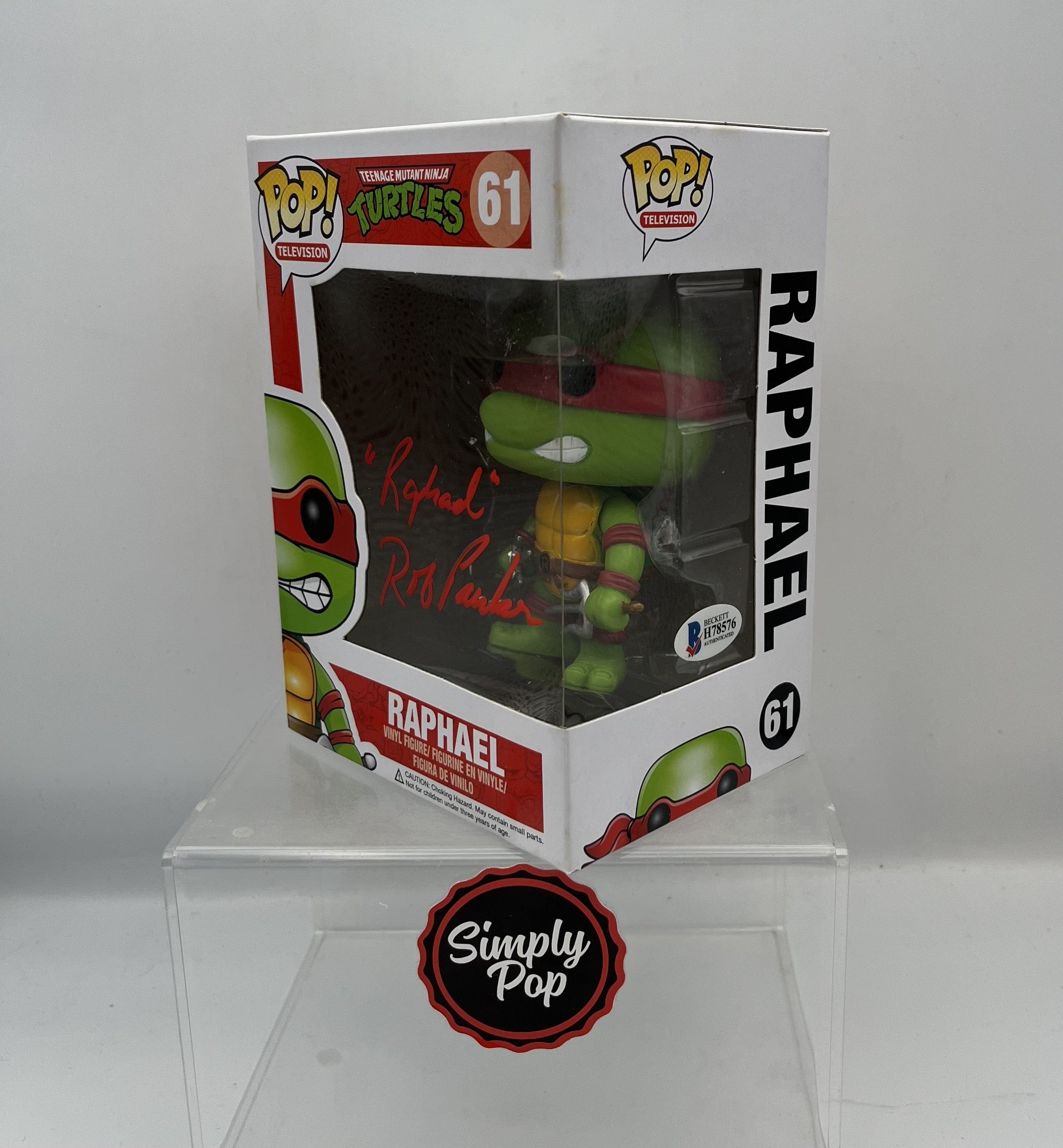 Funko Pop Raphael #61 Autographed Signed by Rob Paulsen Becket Authenticated