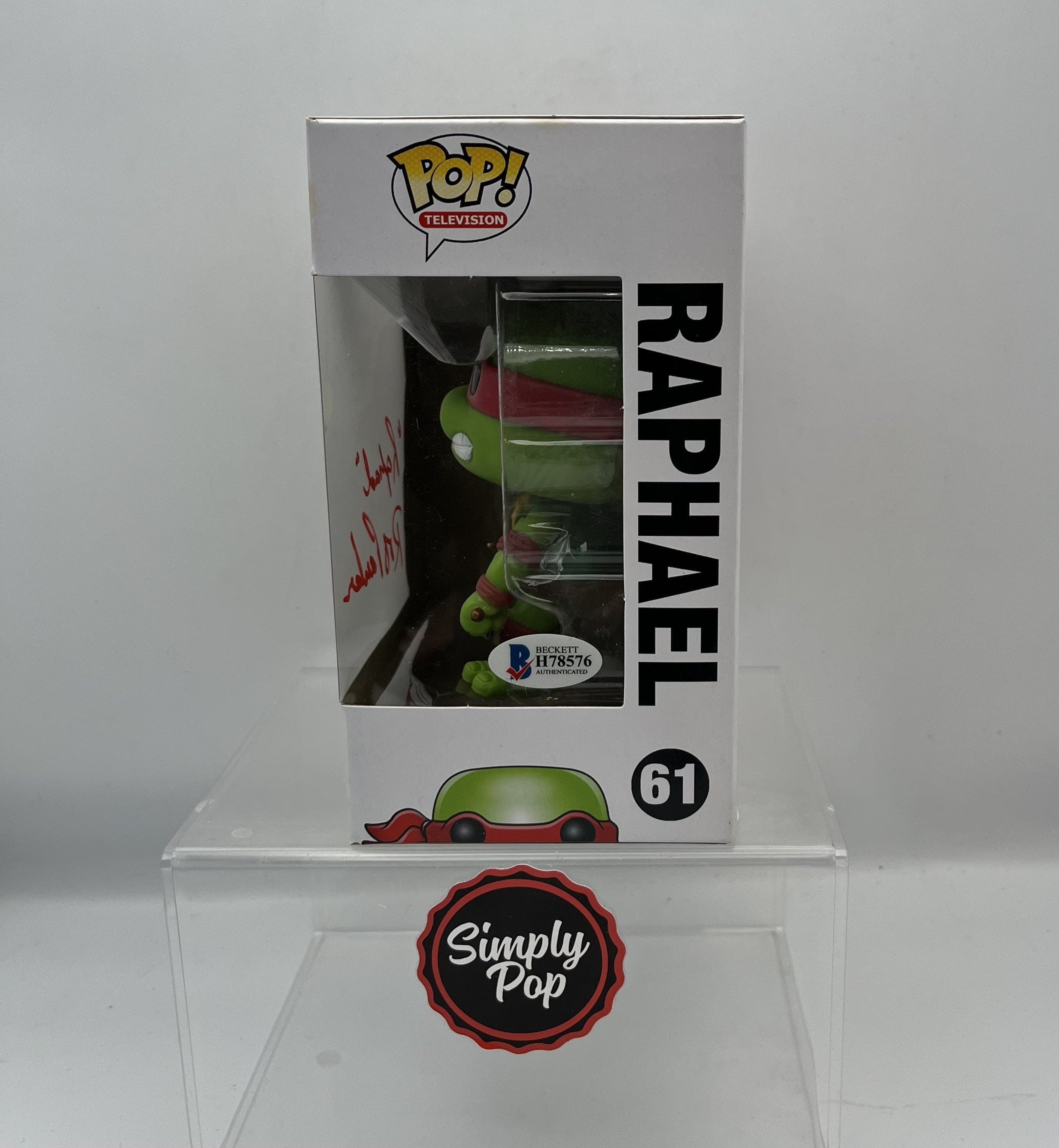 Funko Pop Raphael #61 Autographed Signed by Rob Paulsen Becket Authenticated
