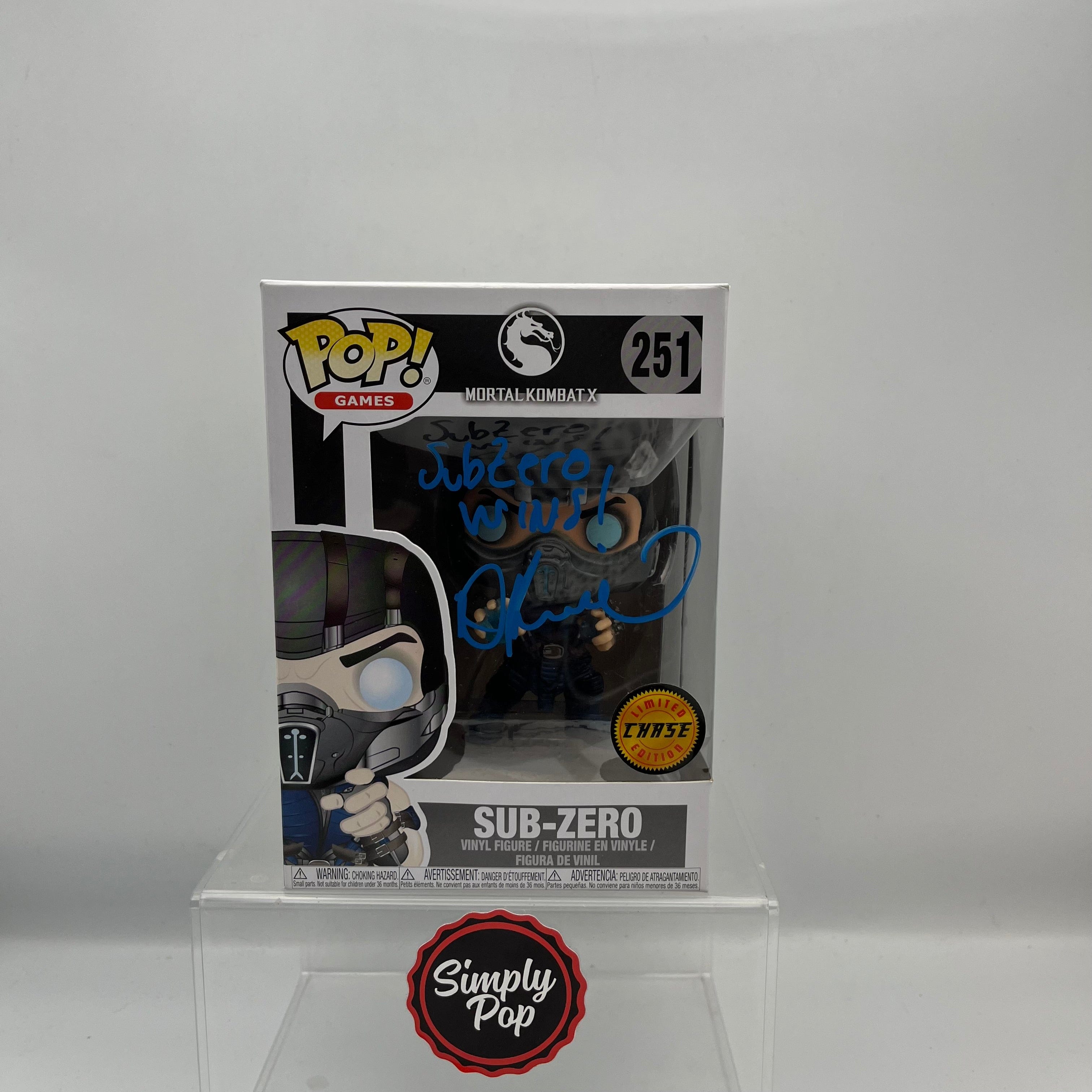 Funko Pop Sub - Zero #251 Limited Edition Chase Autographed Signed Mortal Kombat x Games