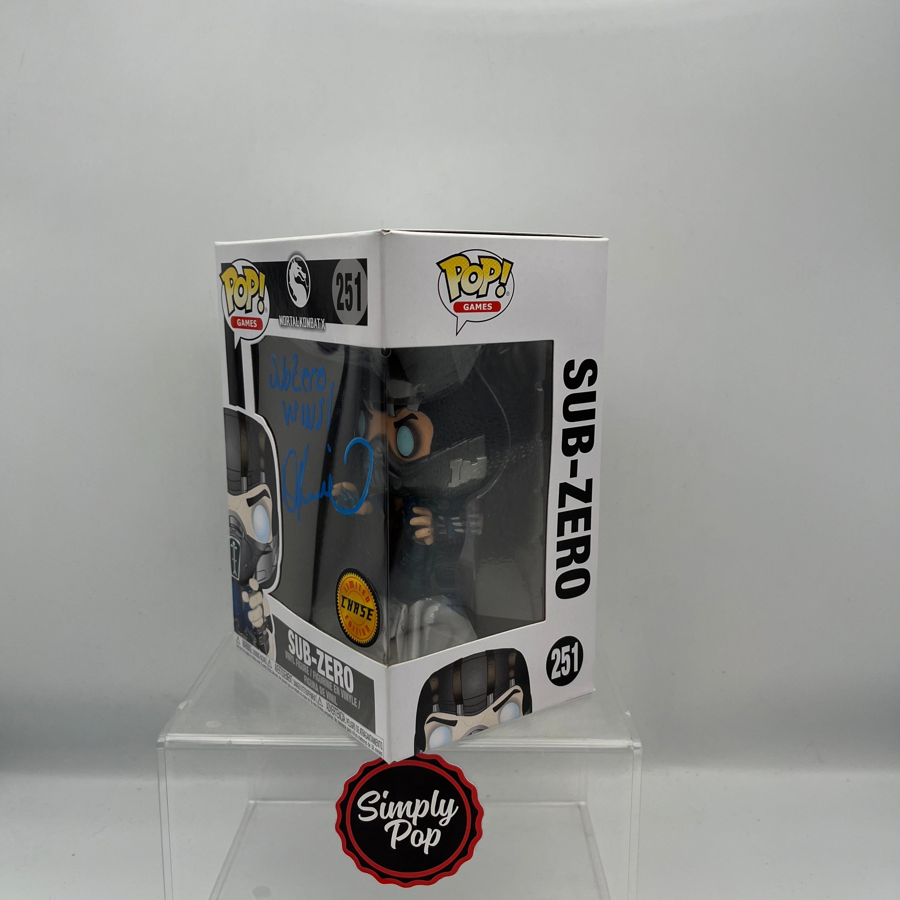 Funko Pop Sub - Zero #251 Limited Edition Chase Autographed Signed Mortal Kombat x Games