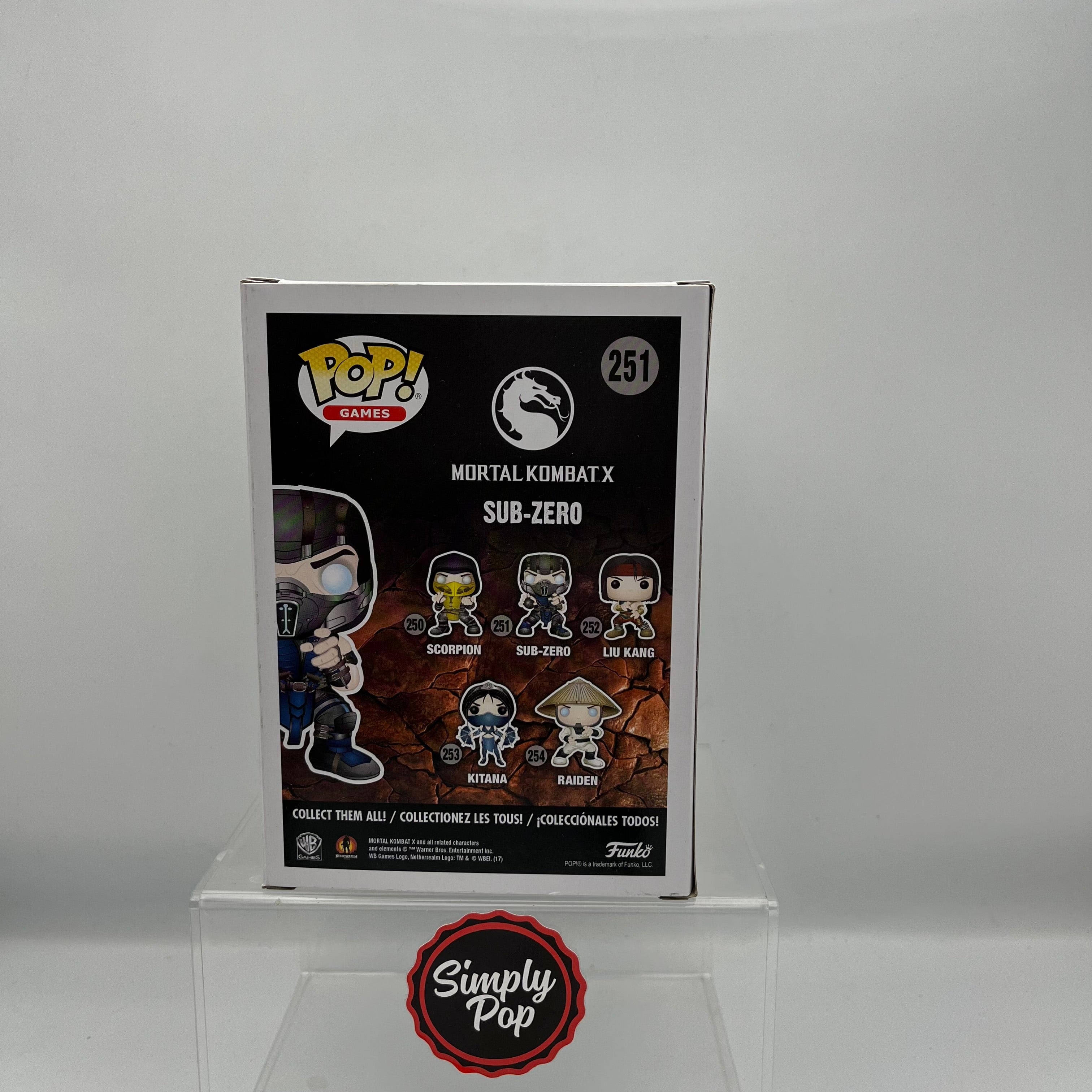 Funko Pop Sub - Zero #251 Limited Edition Chase Autographed Signed Mortal Kombat x Games