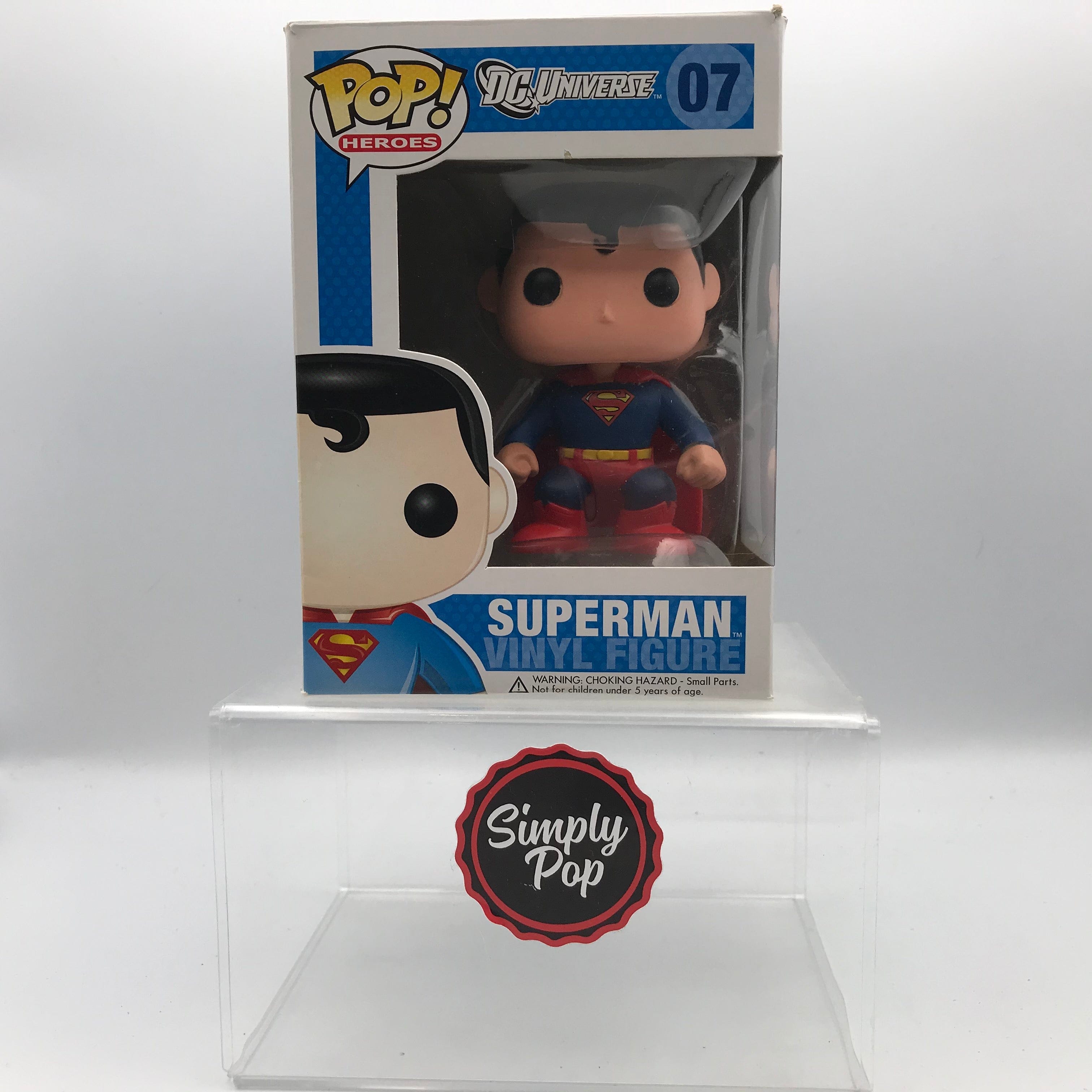 Funko Pop Superman Classic #07 Rare 2011 Release DC Super Heroes