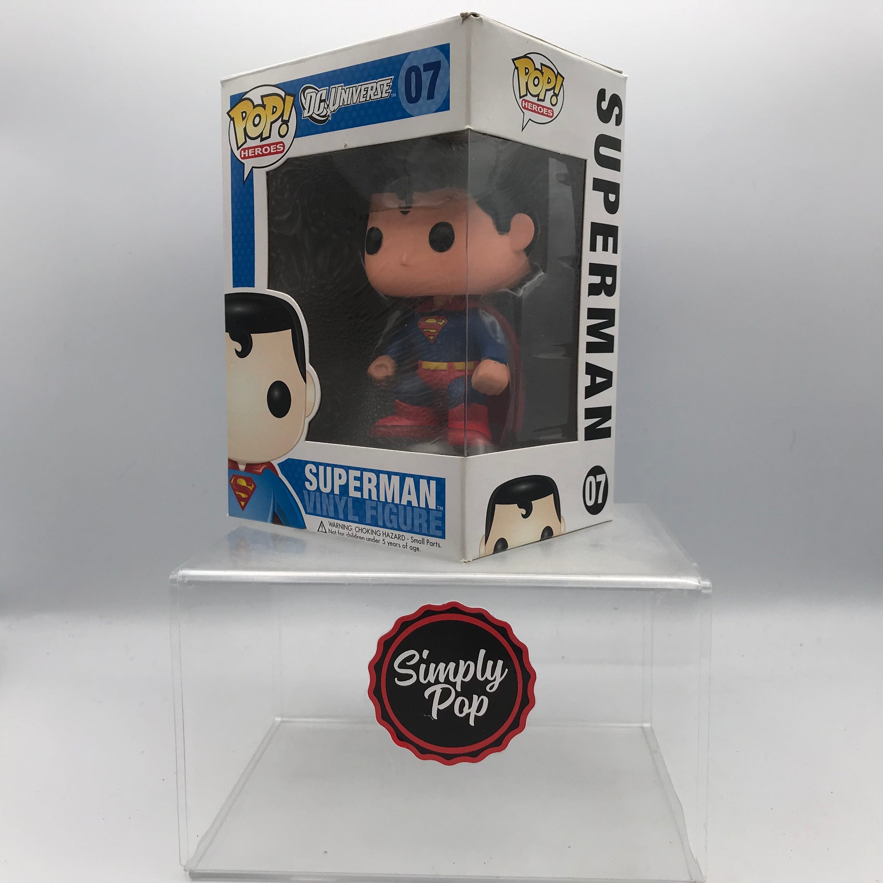 Funko Pop Superman Classic #07 Rare 2011 Release DC Super Heroes