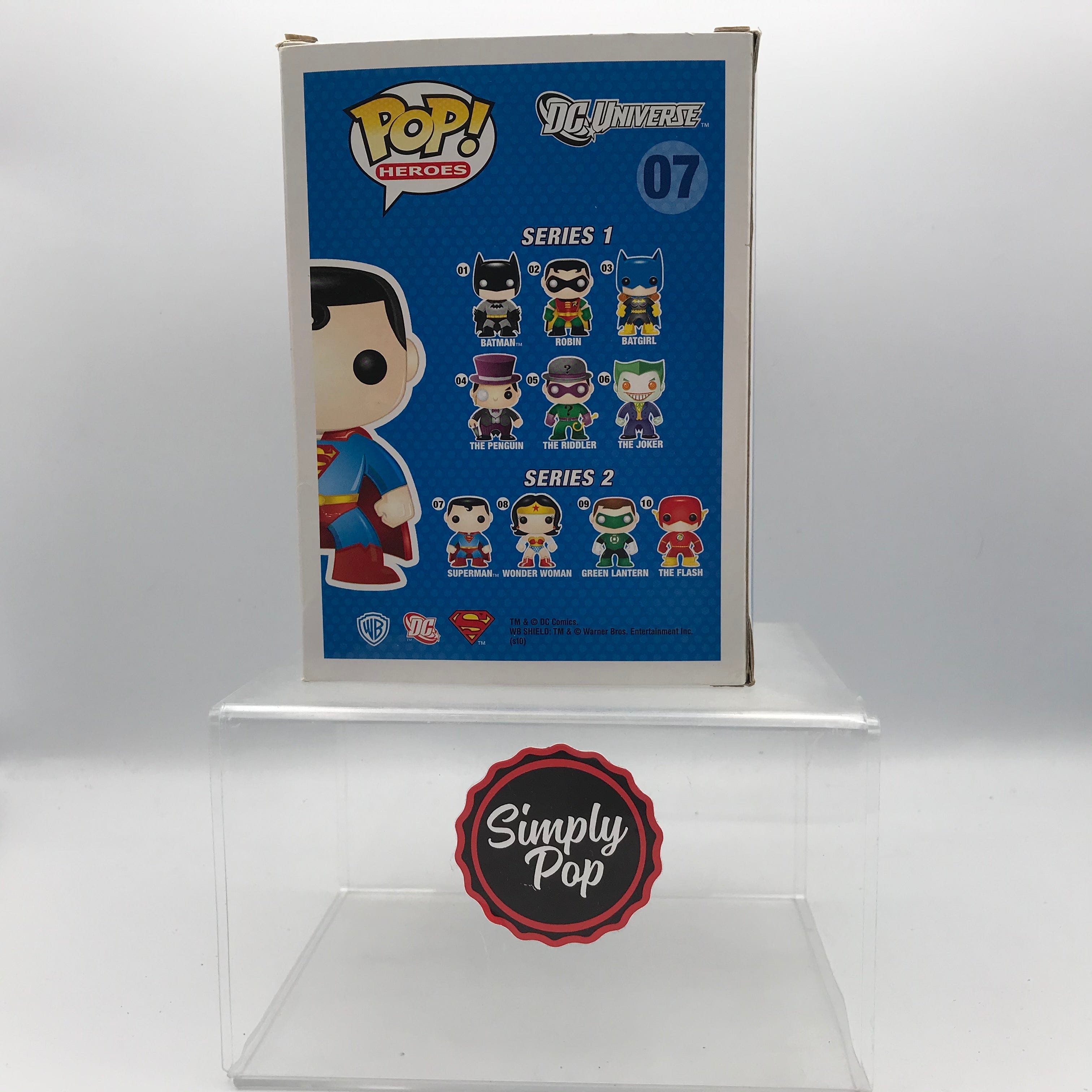 Funko Pop Superman Classic #07 Rare 2011 Release DC Super Heroes