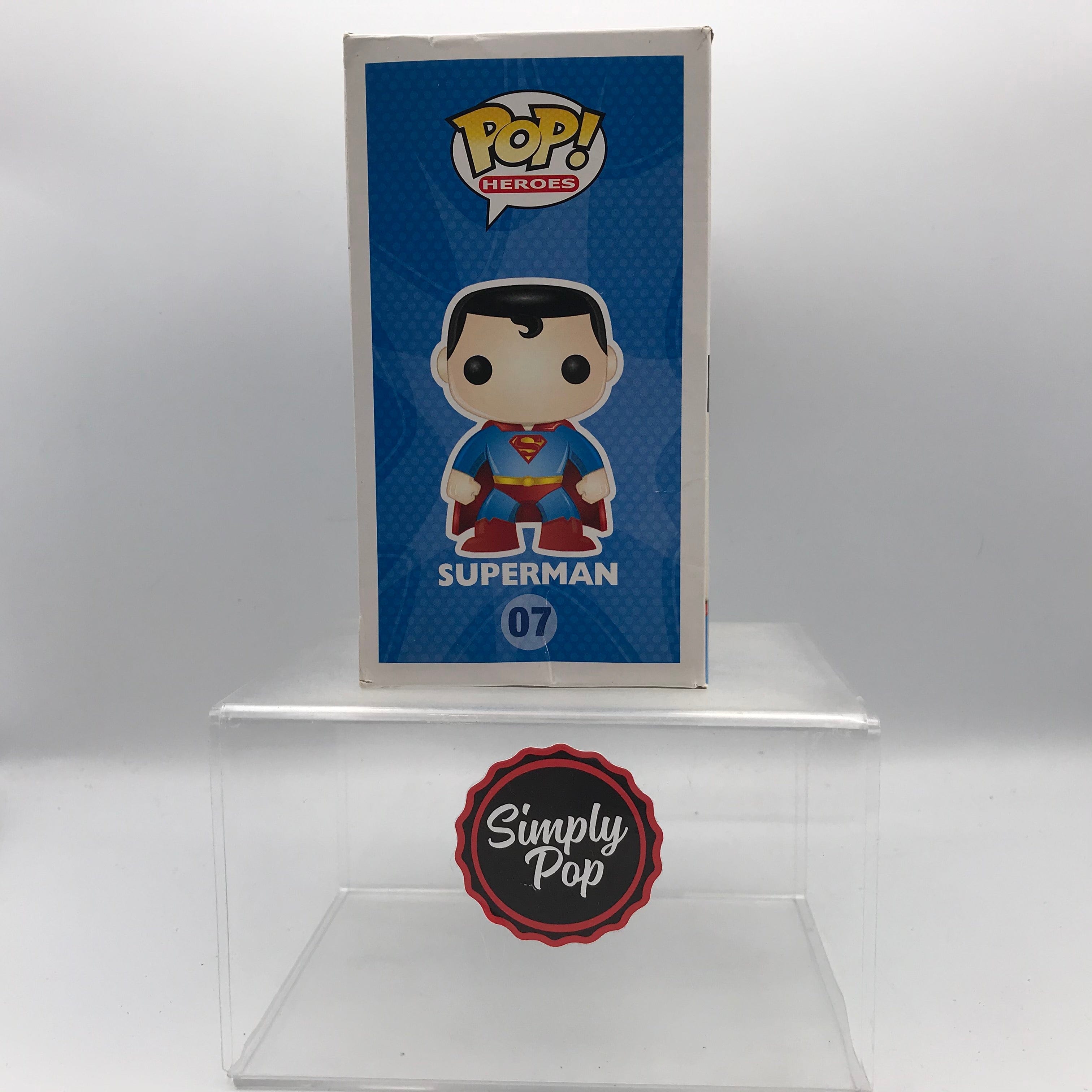 Funko Pop Superman Classic #07 Rare 2011 Release DC Super Heroes