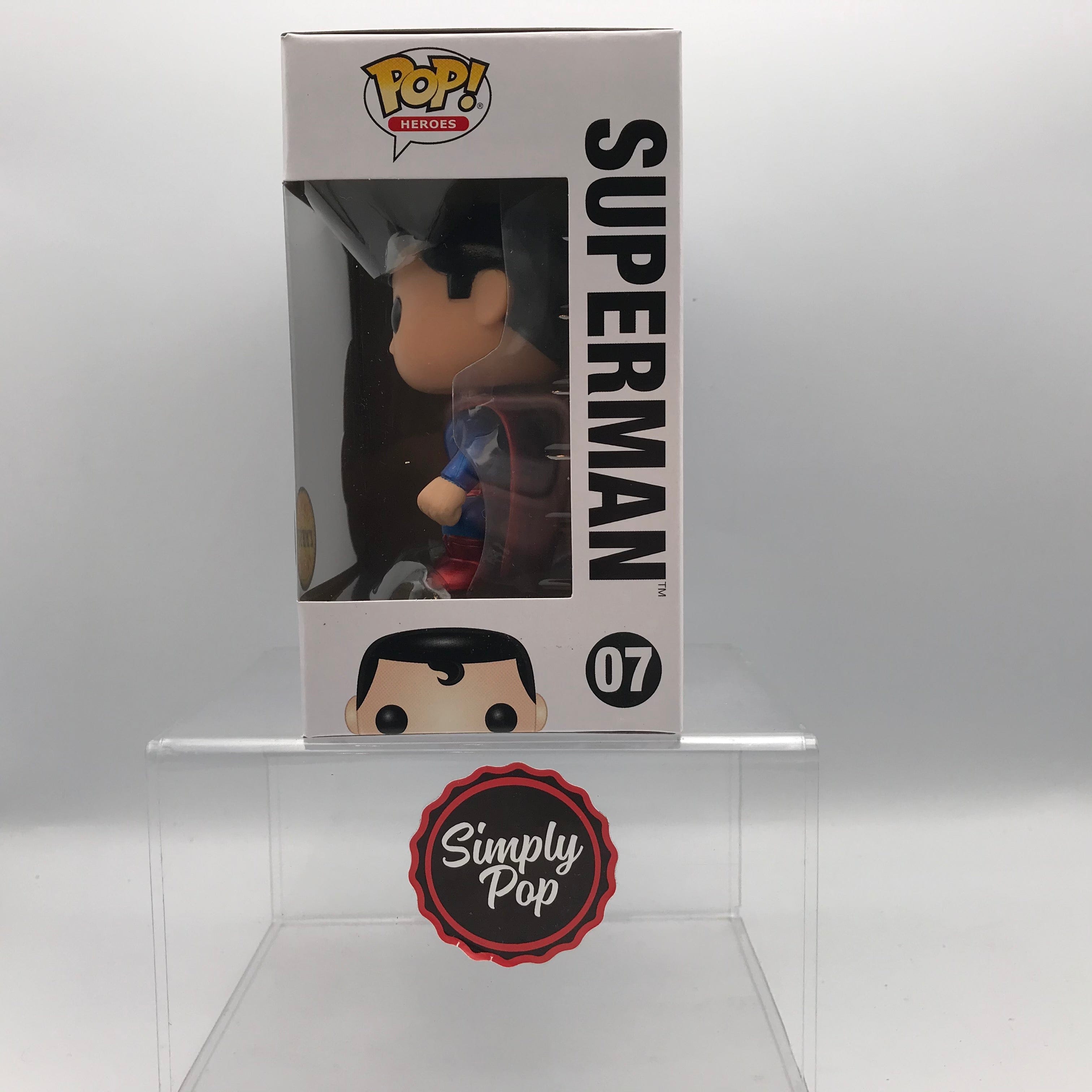 Funko Pop Superman Metallic Classic #07 Limited Edition Chase Vaulted Grail DC Super Heroes