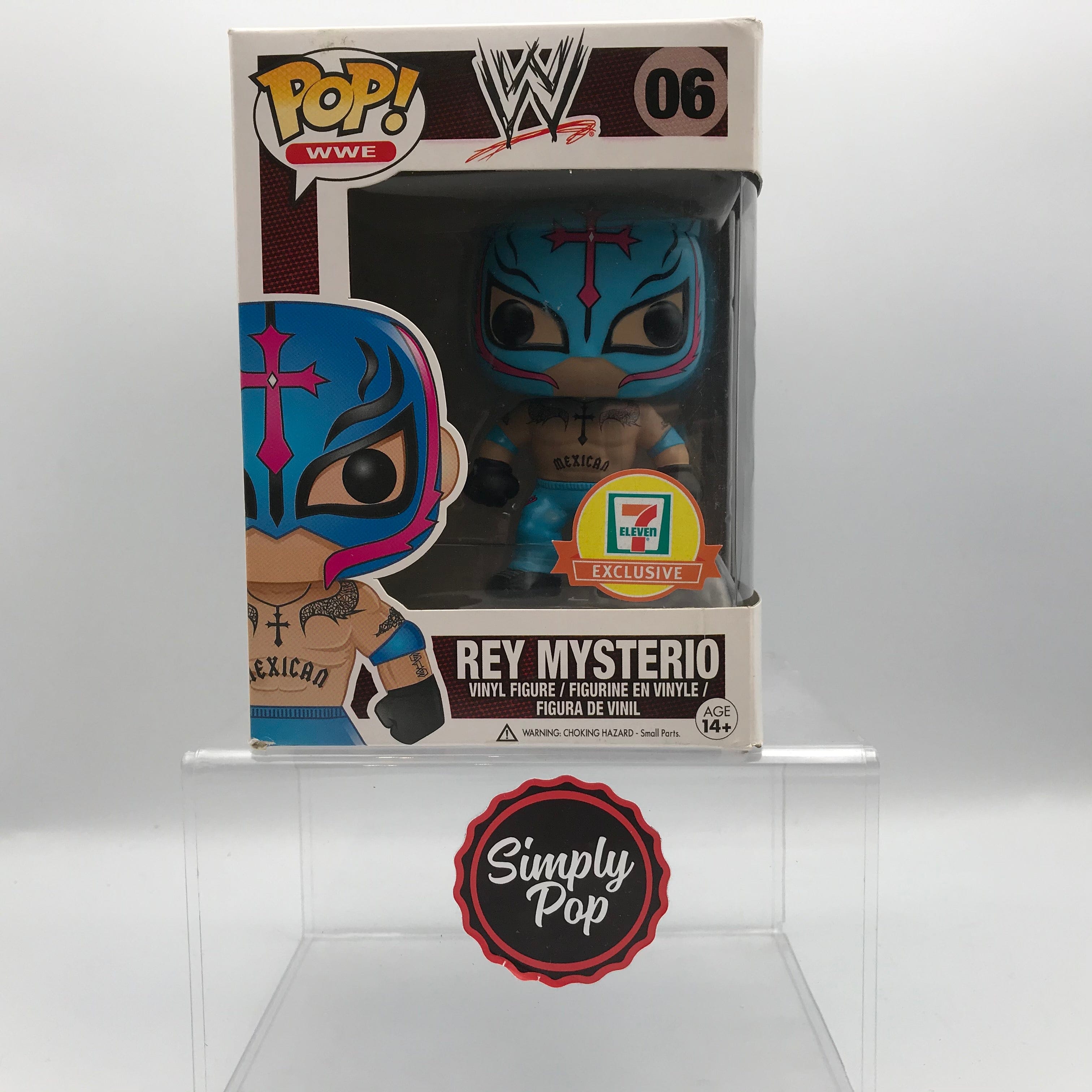 Funko Pop Rey Mysterio (Light Blue) #06 7 - Eleven Exclusive WWE Vaulted - B