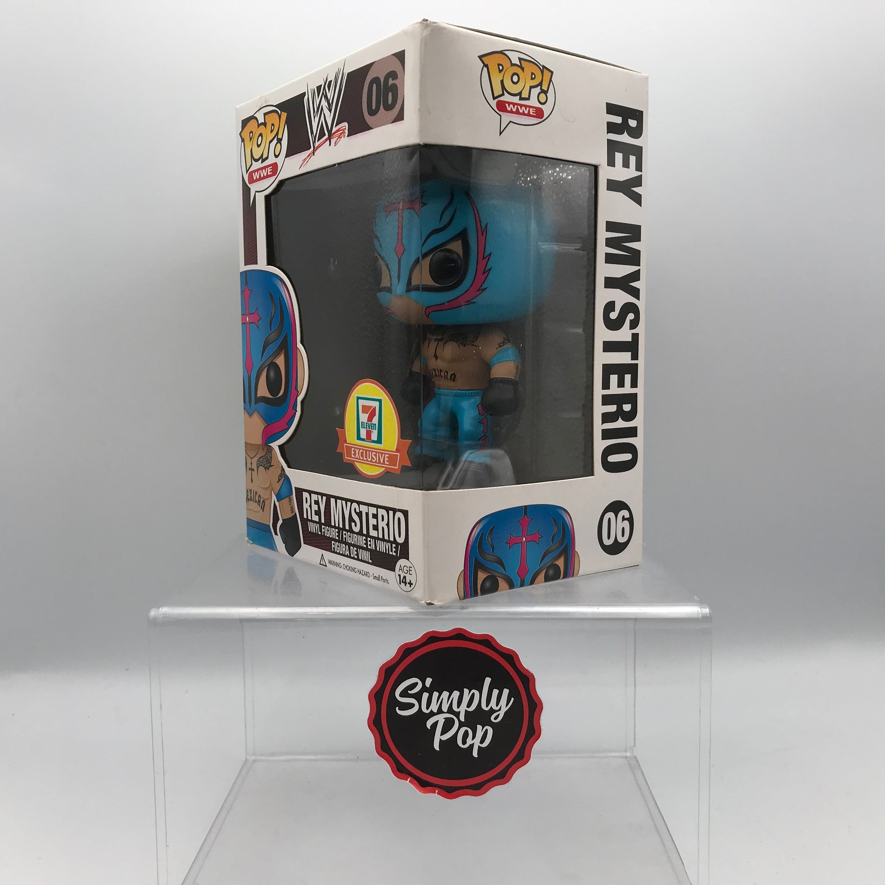 Funko Pop Rey Mysterio (Light Blue) #06 7 - Eleven Exclusive WWE Vaulted - B