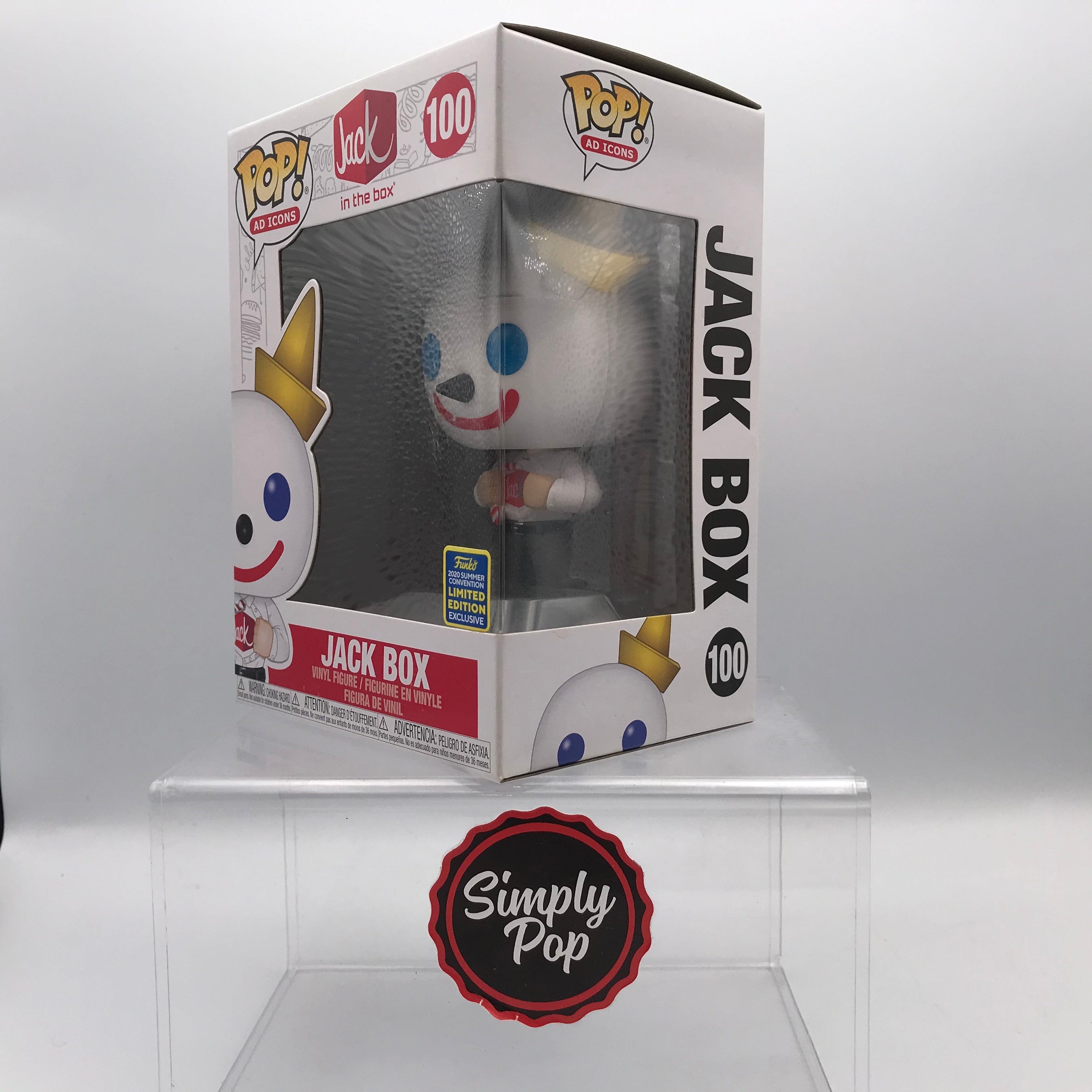 Funko Pop Jack Box #100 Ad Icons Jack In The Box 2020 SDCC Convention Exclusive