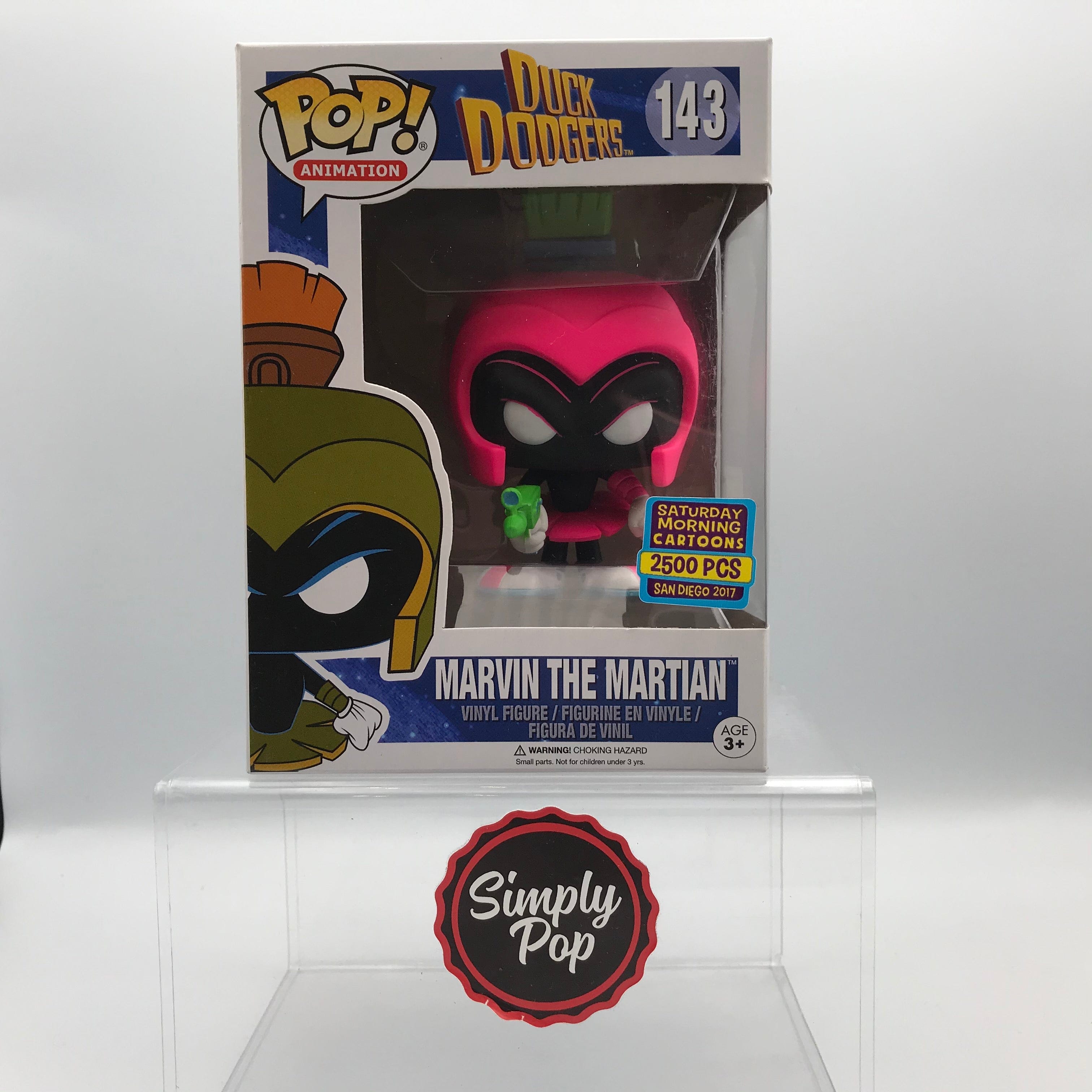 Funko Pop Marvin The Martian #143 Neon Magenta 2500 Pcs Limited Edition Duck Dodgers Animation