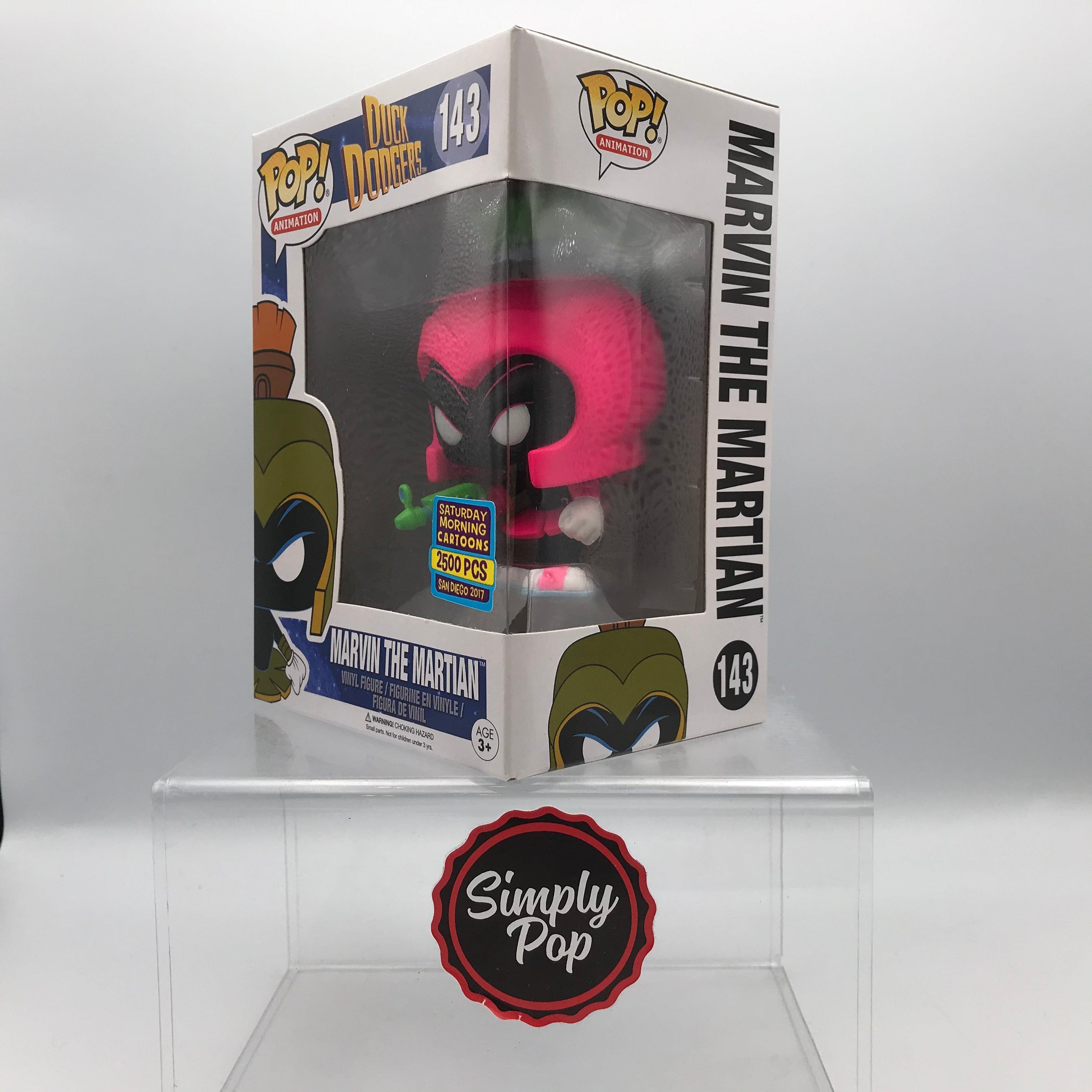 Funko Pop Marvin The Martian #143 Neon Magenta 2500 Pcs Limited Edition Duck Dodgers Animation