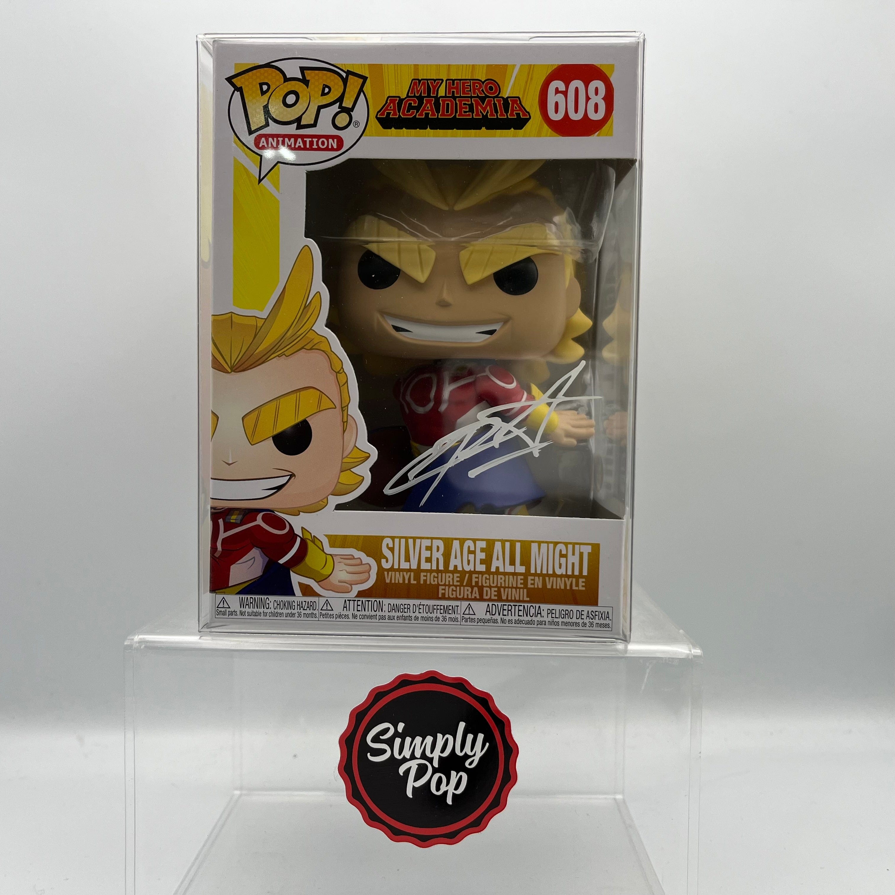 Funko Pop Silver Age All Might #608 PSA Autographed / Signed by Chris Sabat with Certificate