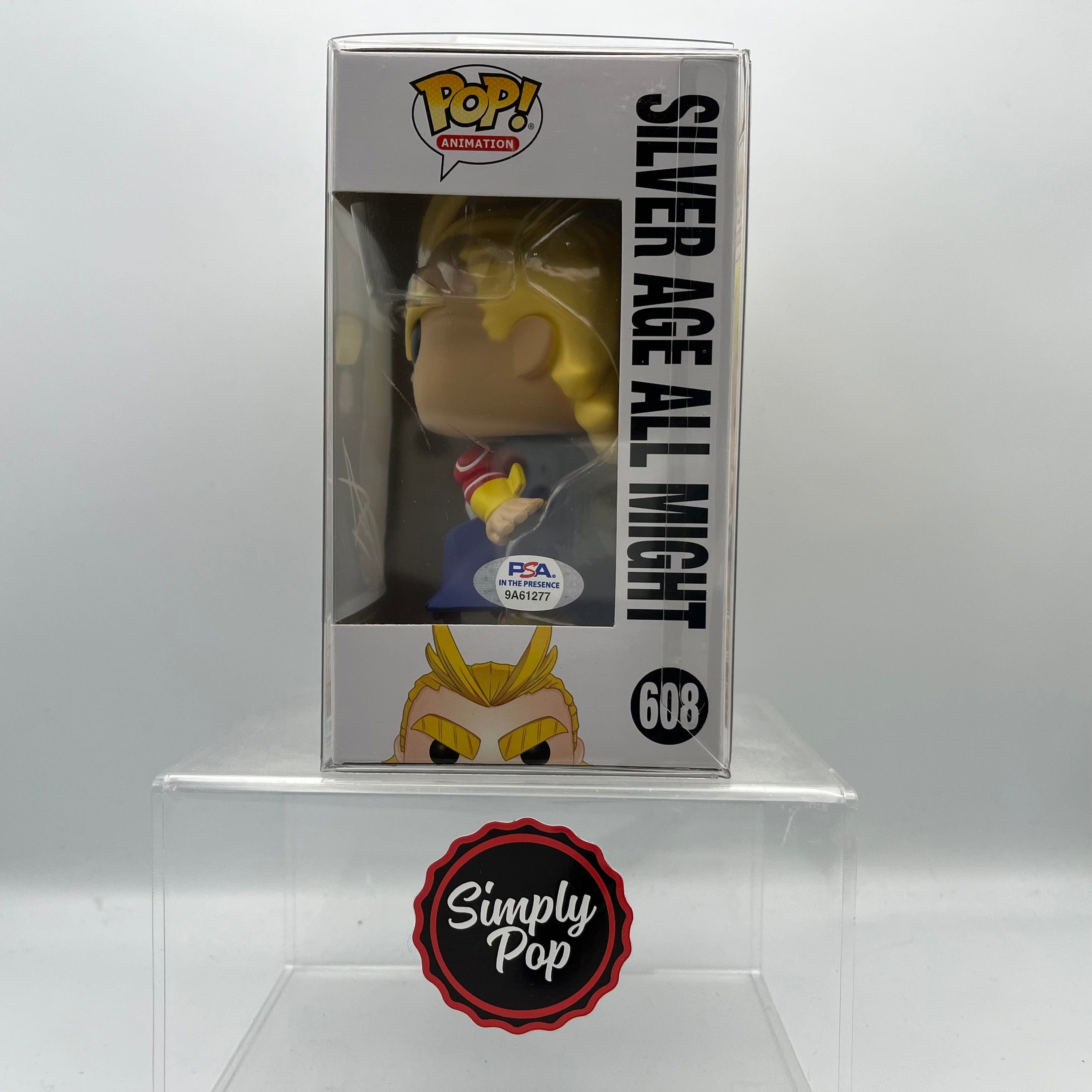 Funko Pop Silver Age All Might #608 PSA Autographed / Signed by Chris Sabat with Certificate
